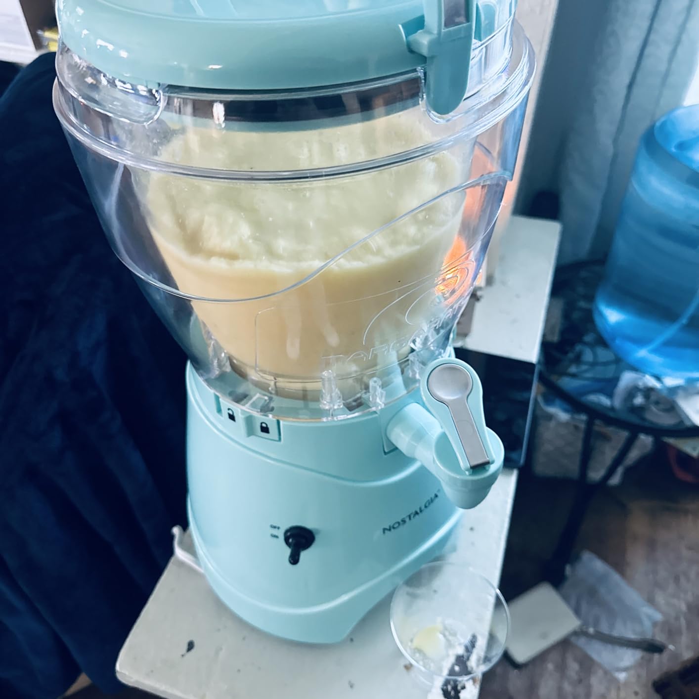 Nostalgia Frozen Drink Maker and Margarita Machine for Home - 128-Ounce Slushy Maker with Stainless Steel Flow Spout - Easy to Clean and Double Insulated - Aqua customer photo 1