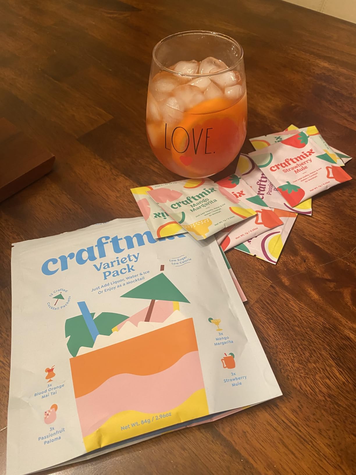 Craftmix Variety Pack Cocktail & Mocktail Drink Mixer, Skinny Mixes - Water Flavoring Packets - Made With Real Fruit - Vegan Low-Carb, Low-Sugar, Non-GMO, Dairy Free, Gluten Free, 12 Pack customer photo 1