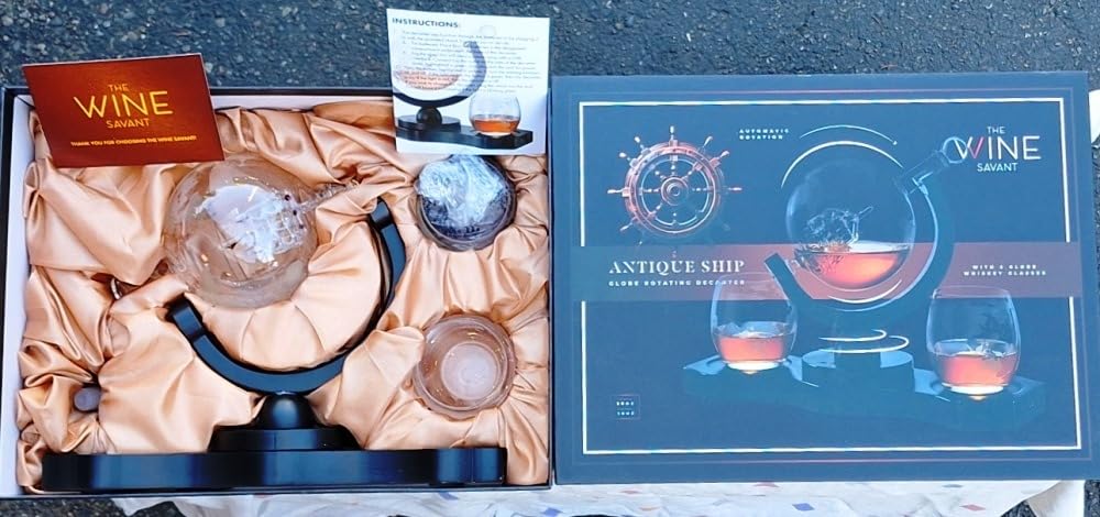 Gifts for Men Dad, Whiskey Decanter Globe Set with Ball & Glasses, Anniversary Birthday Gifts for Him Husband Boyfriend Brother, Unique Valentine Day Gifts for Bourbon Scotch Liquor Vodka, Cool Stuff customer photo 1