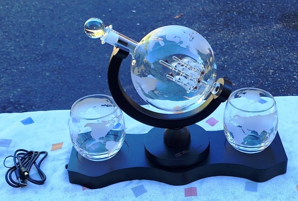Gifts for Men Dad, Whiskey Decanter Globe Set with Ball & Glasses, Anniversary Birthday Gifts for Him Husband Boyfriend Brother, Unique Valentine Day Gifts for Bourbon Scotch Liquor Vodka, Cool Stuff customer photo 2