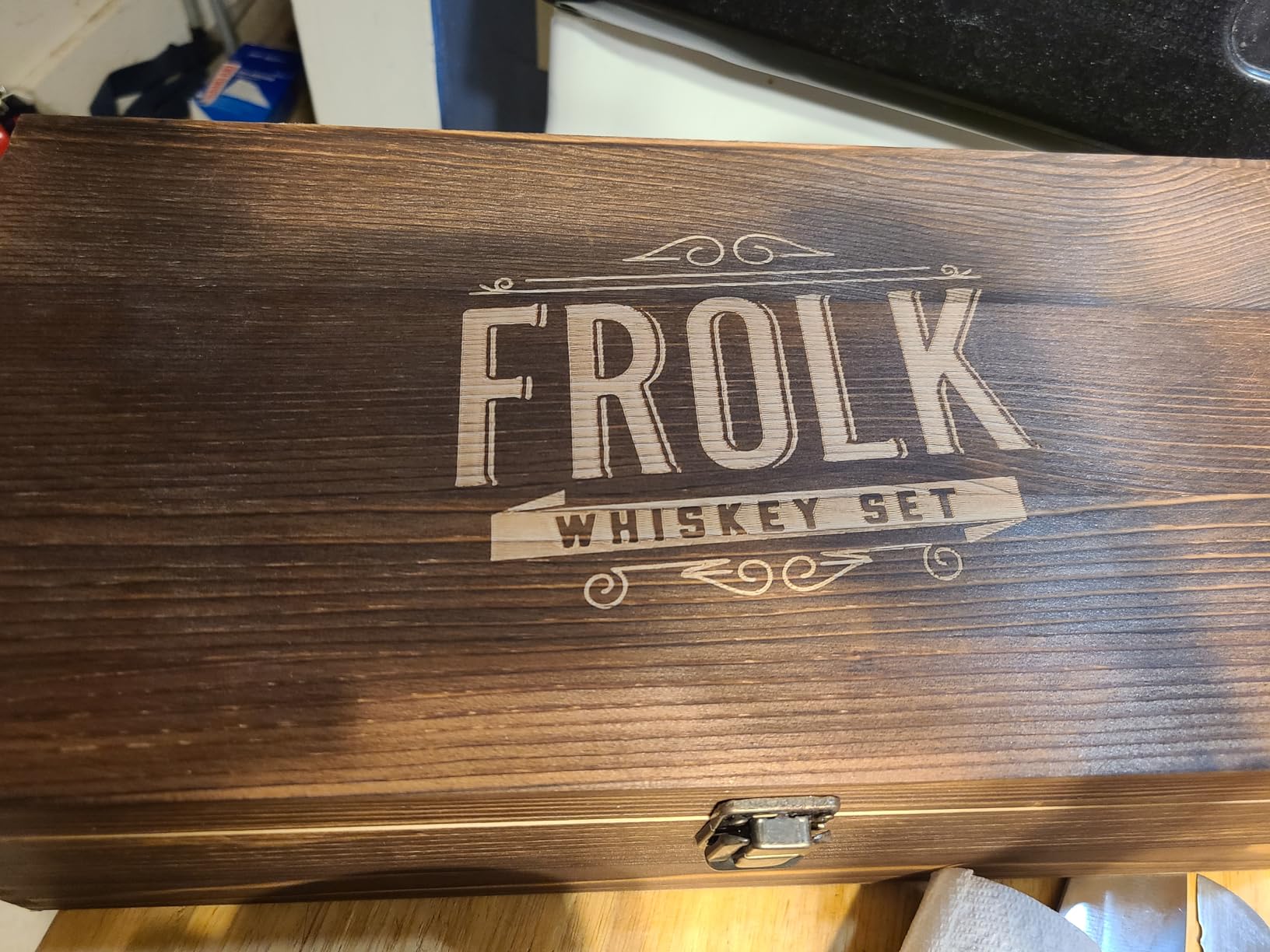 Whiskey Chillers Premium Gift Set By Frolk, Set of 6 Extra Large Stainless Steel Whiskey Stones, 2 Large Twisted Whiskey Glasses (11 oz), Freezer Base, Velvet Pouch & Tongs in Novelty Wooden Box customer photo 1