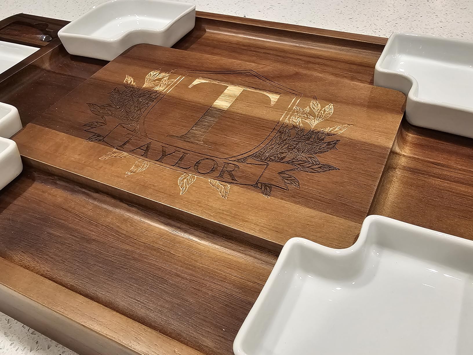 Shanik Upgraded Acacia Cheese Board Set, Square Shaped Charcuterie Set, Cheese Platter, Handcrafted Design and Stainless Steel Cutlery Set - Gift for Any Occasion No Engraving customer photo 2