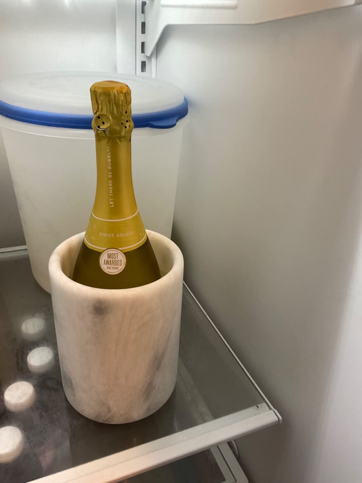 Radicaln Marble Wine Chiller Bucket 6.5 Inch White 750ml Wine Bottle Cooler & Champagne Chiller, Ice-Free Wine Cooler for Bar Cart, Kitchen Decor, Gift for Wine Lovers, Wedding & Housewarming Gift customer photo 2