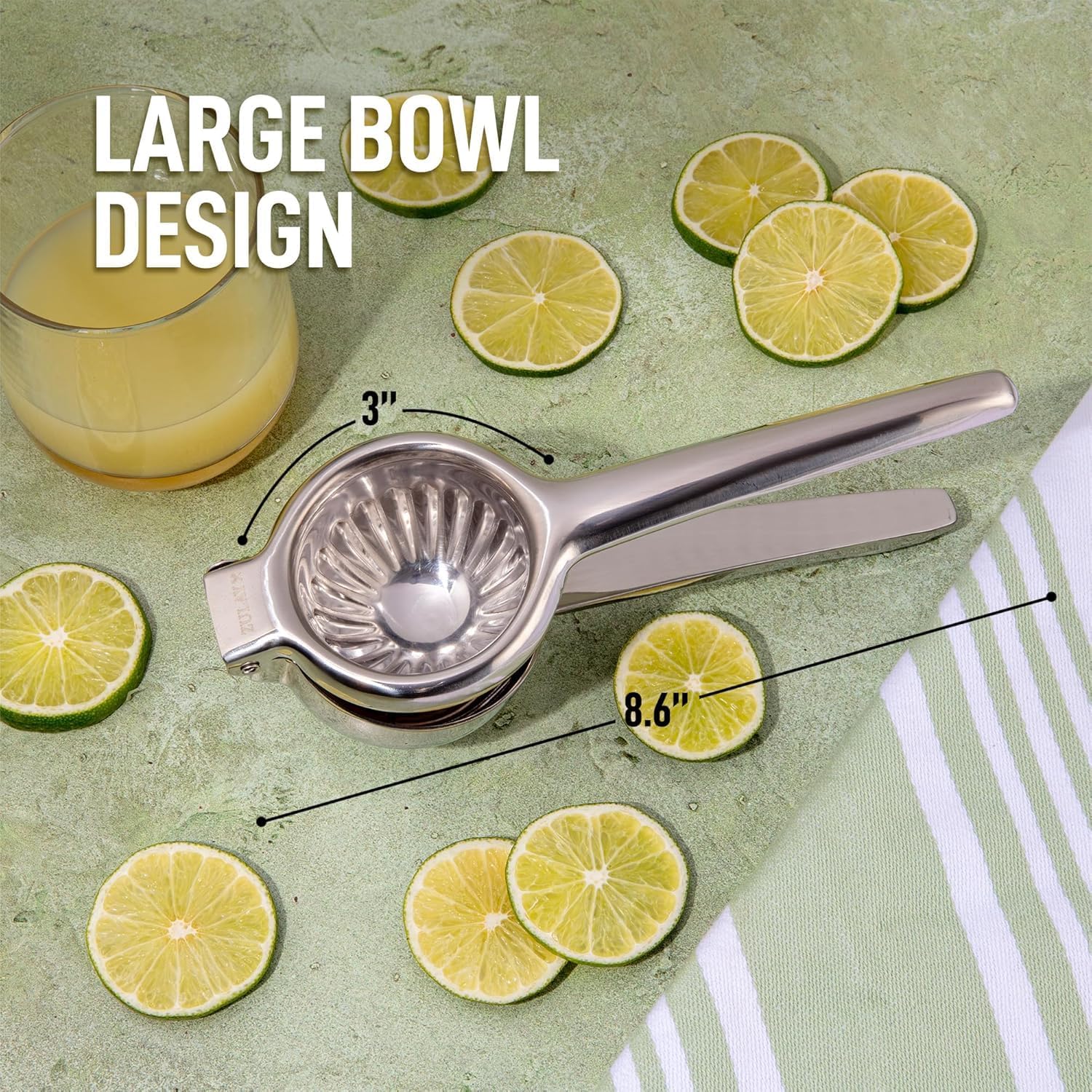 Lemon Squeezer Stainless Steel with Premium Quality Heavy Duty Solid Metal Squeezer Bowl - Large Manual Citrus Press Juicer and Lime Squeezer Stainless Steel - by Zulay Kitchen customer photo 2