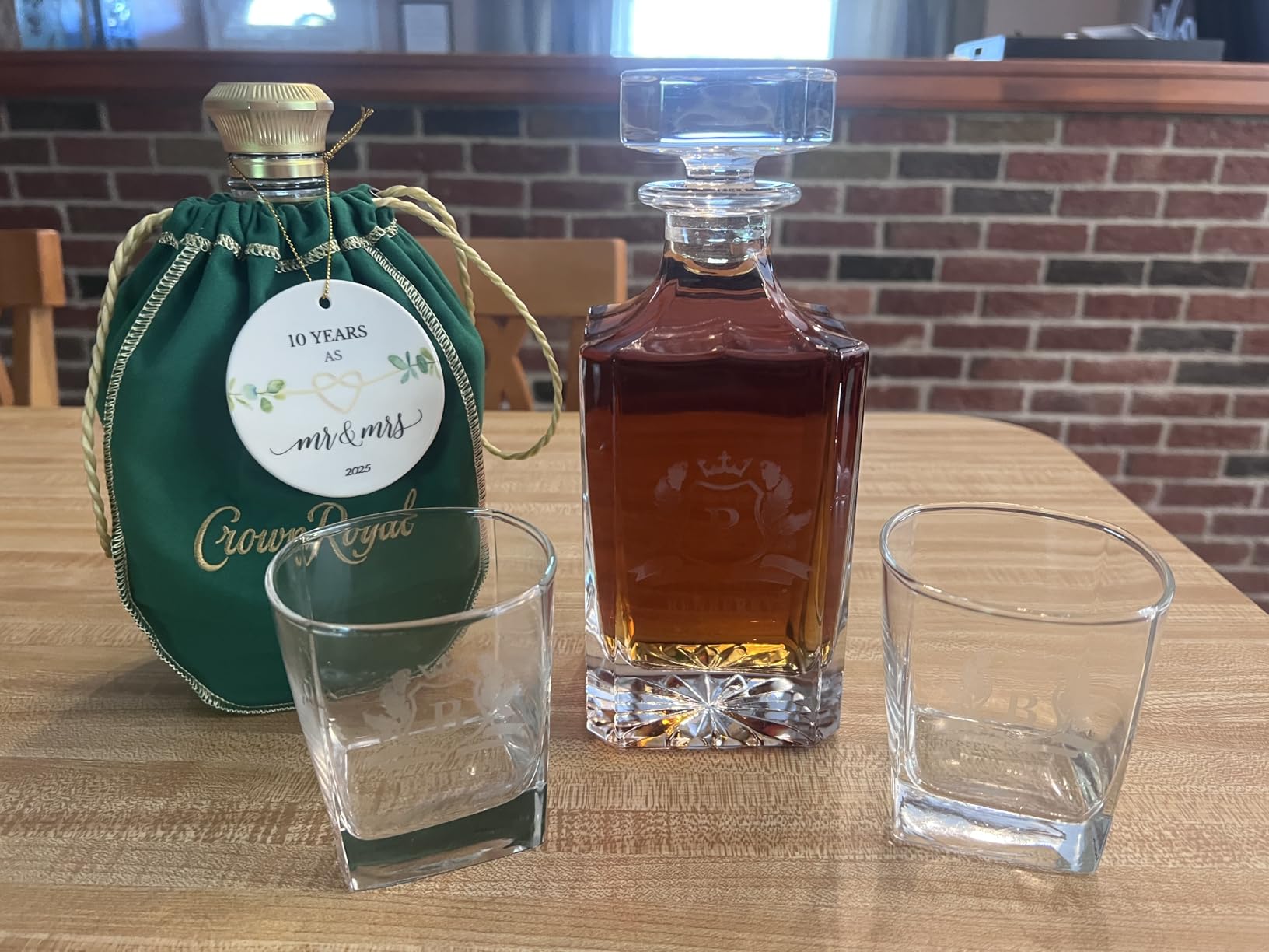 The Wedding Party Store, Personalized Whiskey Decanter and Glasses Set - Custom Monogrammed with Cavalier Design customer photo 1