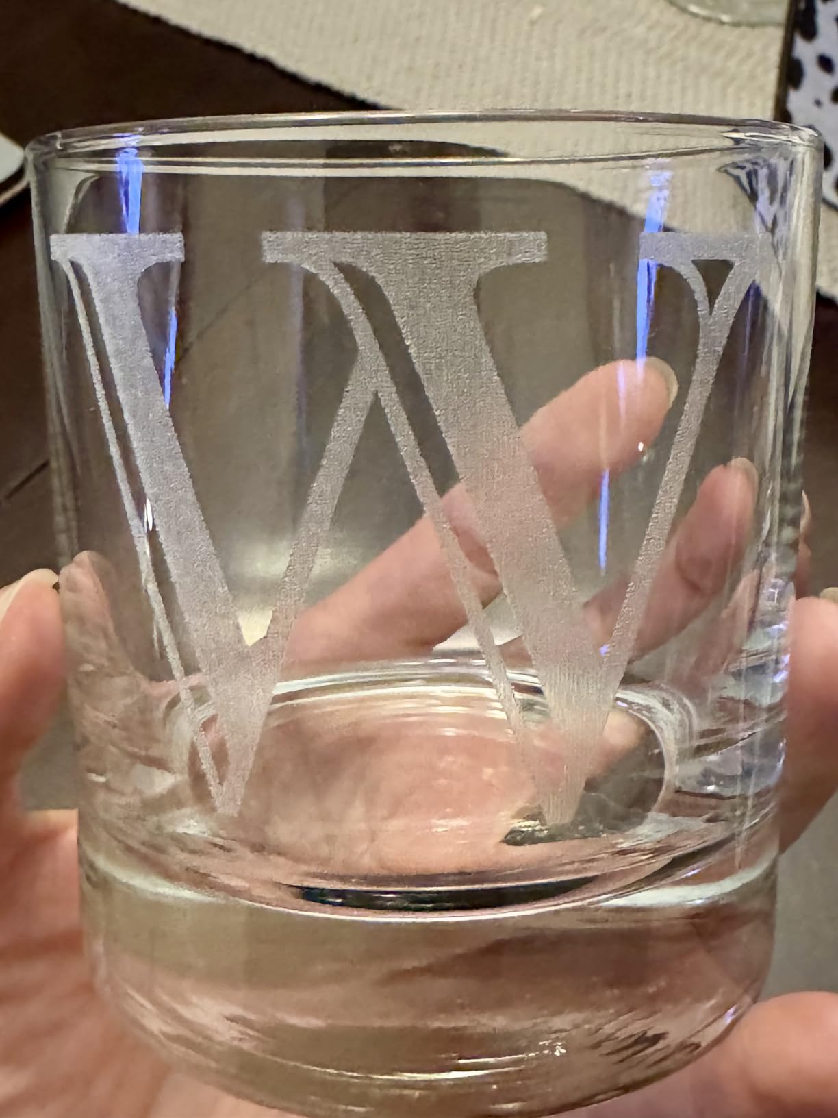Etched Monogram 11oz Whiskey Rocks Glass (Letter A), A-Z Customized Bourbon Gifts for Men, Father's Day, Personalized Old Fashioned Scotch Glass, Custom Engraved Gifts for Him, Initial, Name customer photo 1
