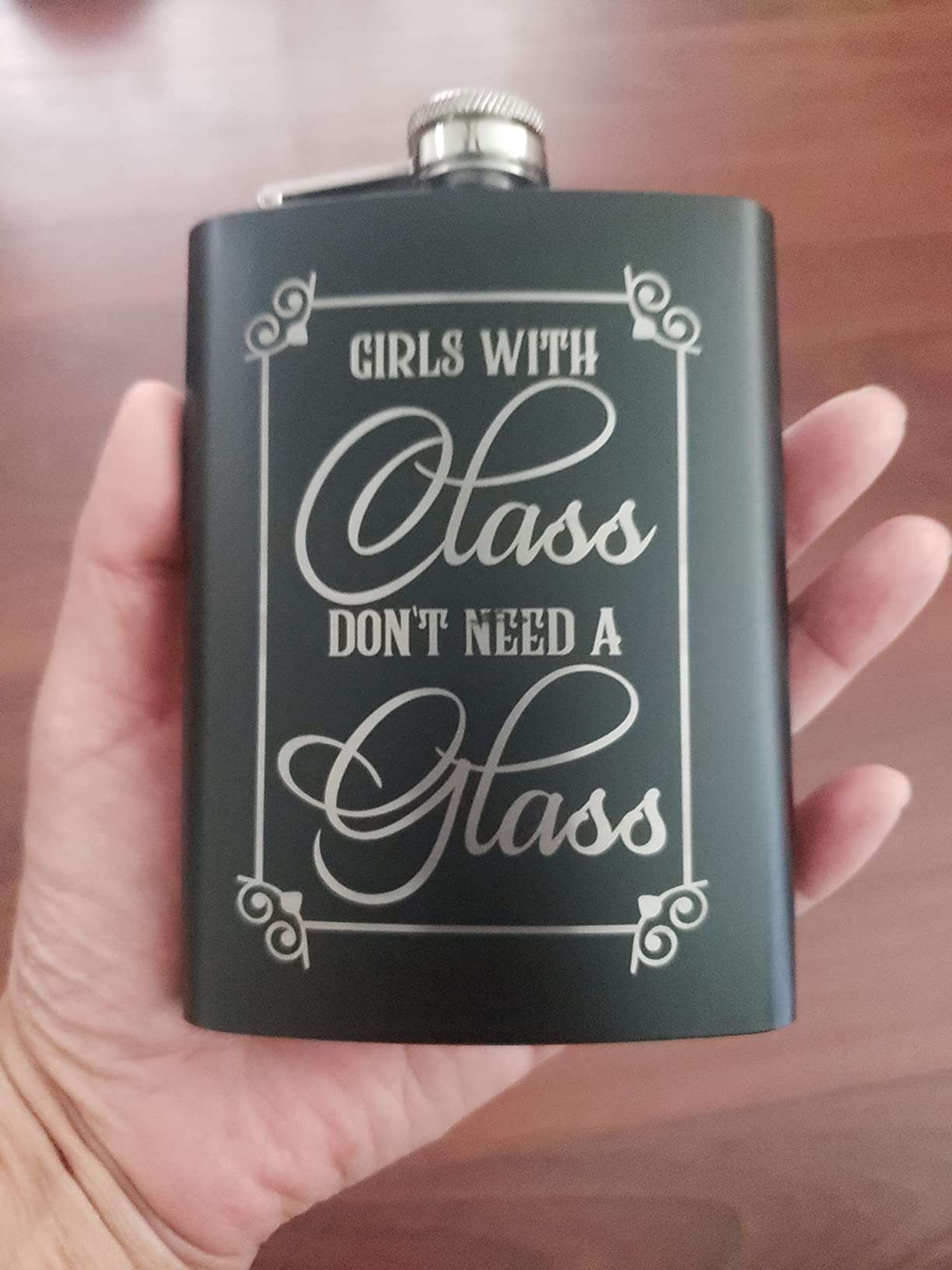 Tebery 8 oz Stainless Steel Black Hip Flask Set Leakproof Flask with Free Bonus Funnel Great Groomsman or Bridal Wedding Gift, Set of 4 customer photo 2