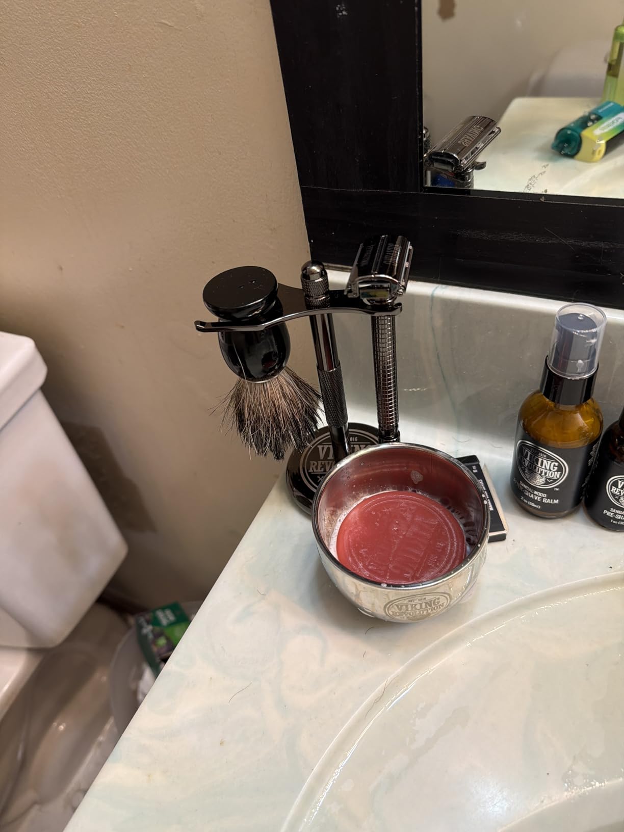 Viking Revolution Luxury Safety Razor Shaving Kit - Includes Double Edge Safety Razor, Stand, Bowl, After-Shave Balm, Pre-Shave Oil, Badger Brush customer photo 2