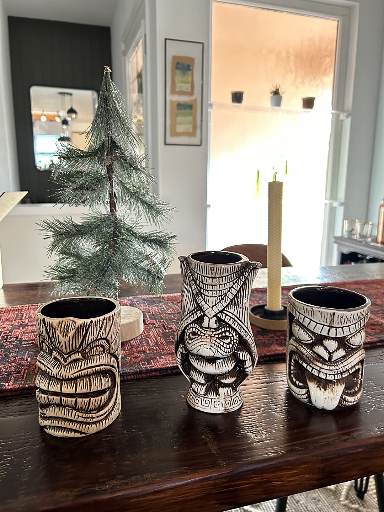 LINALL Tiki Mugs Set - Large Ceramic Tiki Mug, Cocktail Mugs for Mai Tai, Punch, Pina Colada, and Tropical bar Drinks (TIKISET) customer photo 2