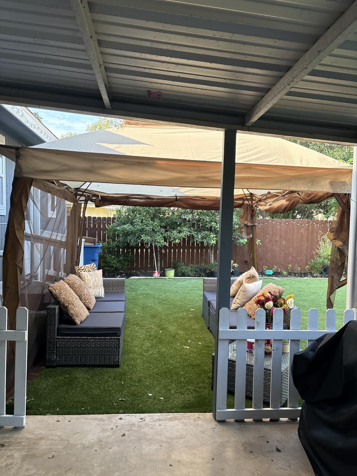 COOS BAY 11x11 Pop Up Gazebo with Mesh Netting, Instant Outdoor Canopy Tent, Water Resistant Shelter with UPF 50+ UV Protection, 121 Sq Ft Coverage, Beige customer photo 1