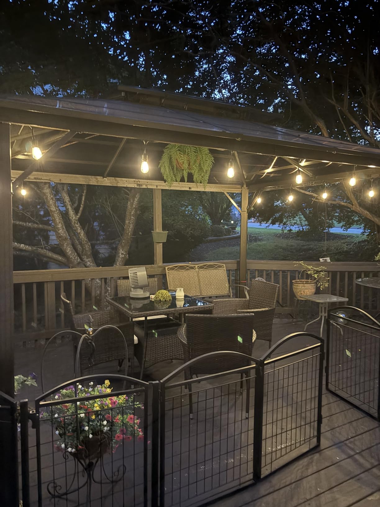 EROMMY 10' x 13' Gazebo Polycarbonate Double Roof Canopy Outdoor Aluminum Frame Pergola, Permanent Pavilion with Netting and Curtains for Garden Patio Lawns Parties customer photo 2
