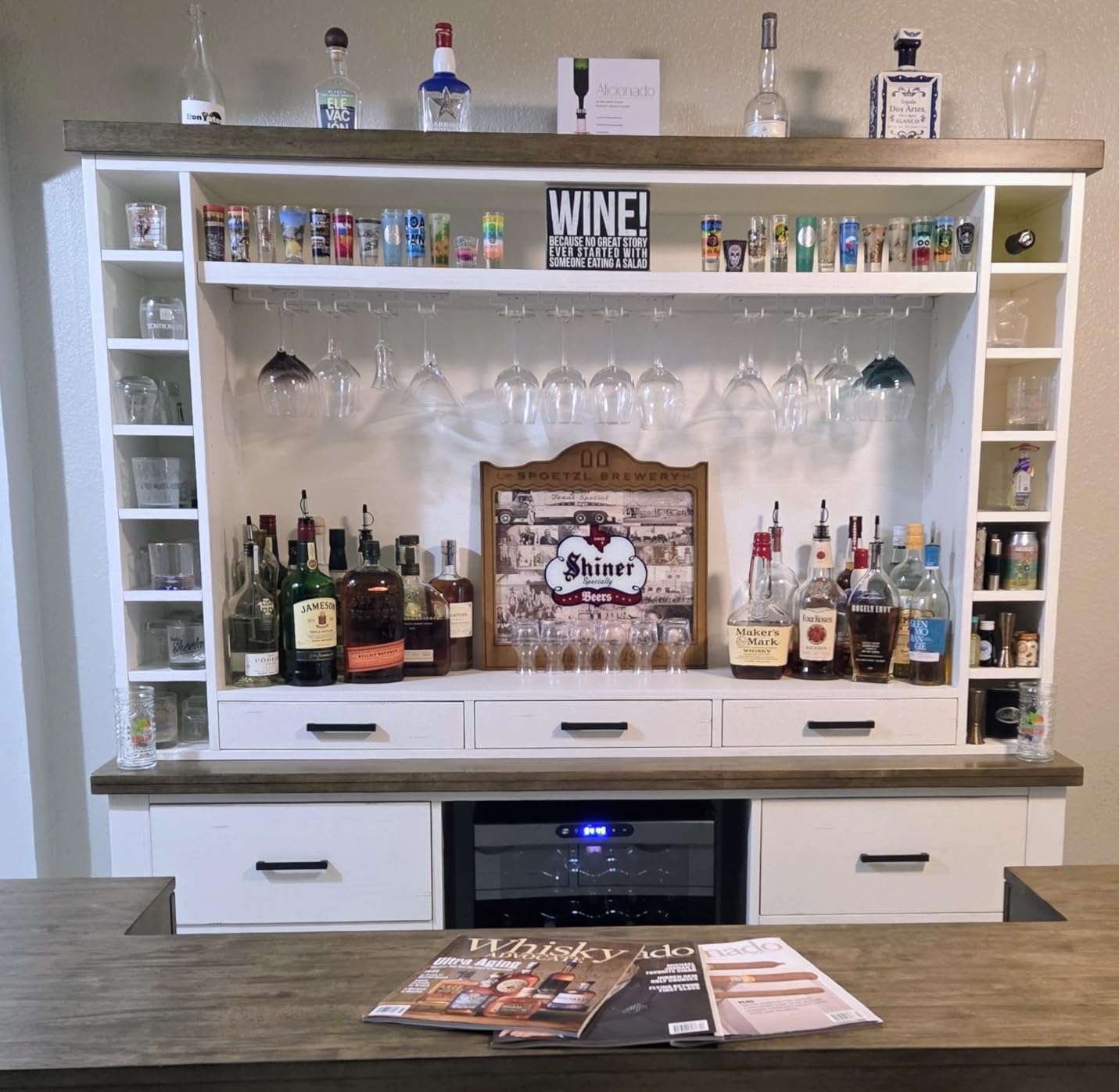 FOMANSH Wine Glass Rack - Under Cabinet Stemware Wine Glass Holder Glasses Storage Hanger 2 Pack Metal Organizer for Bar Kitchen Black customer photo 2