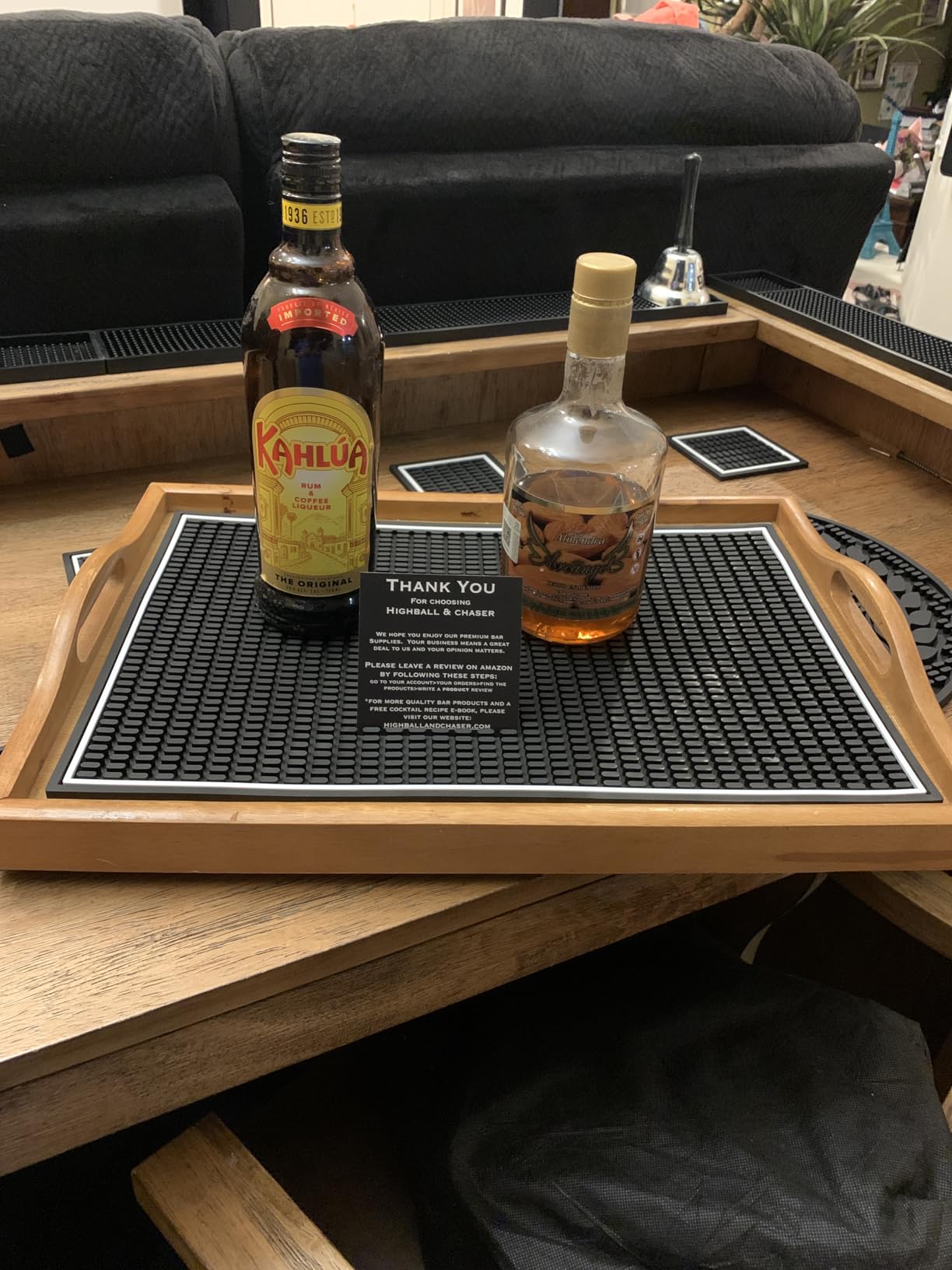 Highball & Chaser Premium Bar Mat for Countertop, Coffee Mat, Dish Drying mat, 18 in x 12in Durable and Stylish Service Cocktail Bar Mat/Espresso mat for Spills, Bars, Restaurants, Coffee Counter Mat customer photo 2