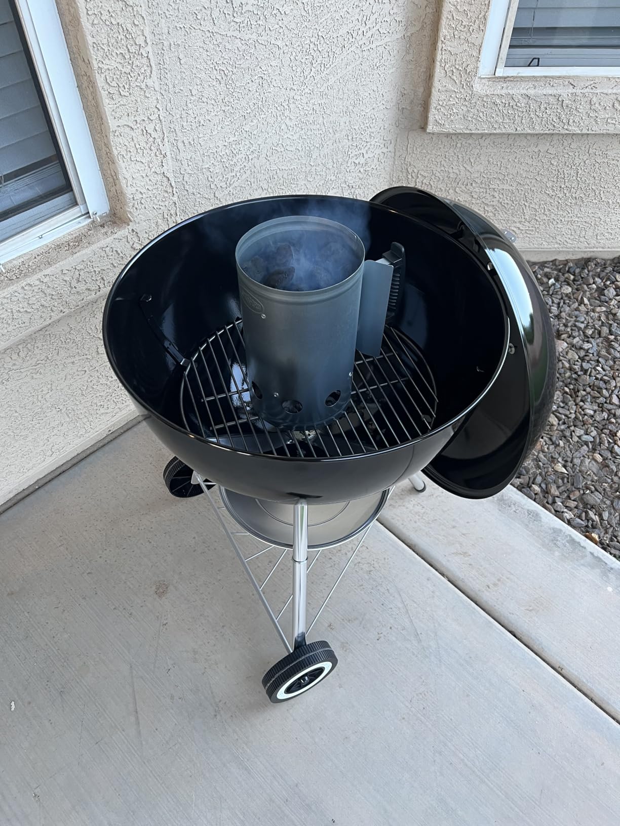 KINGSFORD Heavy Duty Deluxe Charcoal Chimney Starter, Large Capacity Zinc Steel BBQ Fire Starter with Heat Shield and Stay-Cool Handle, Vented Base Air Vents for Fast Even Lighting customer photo 2
