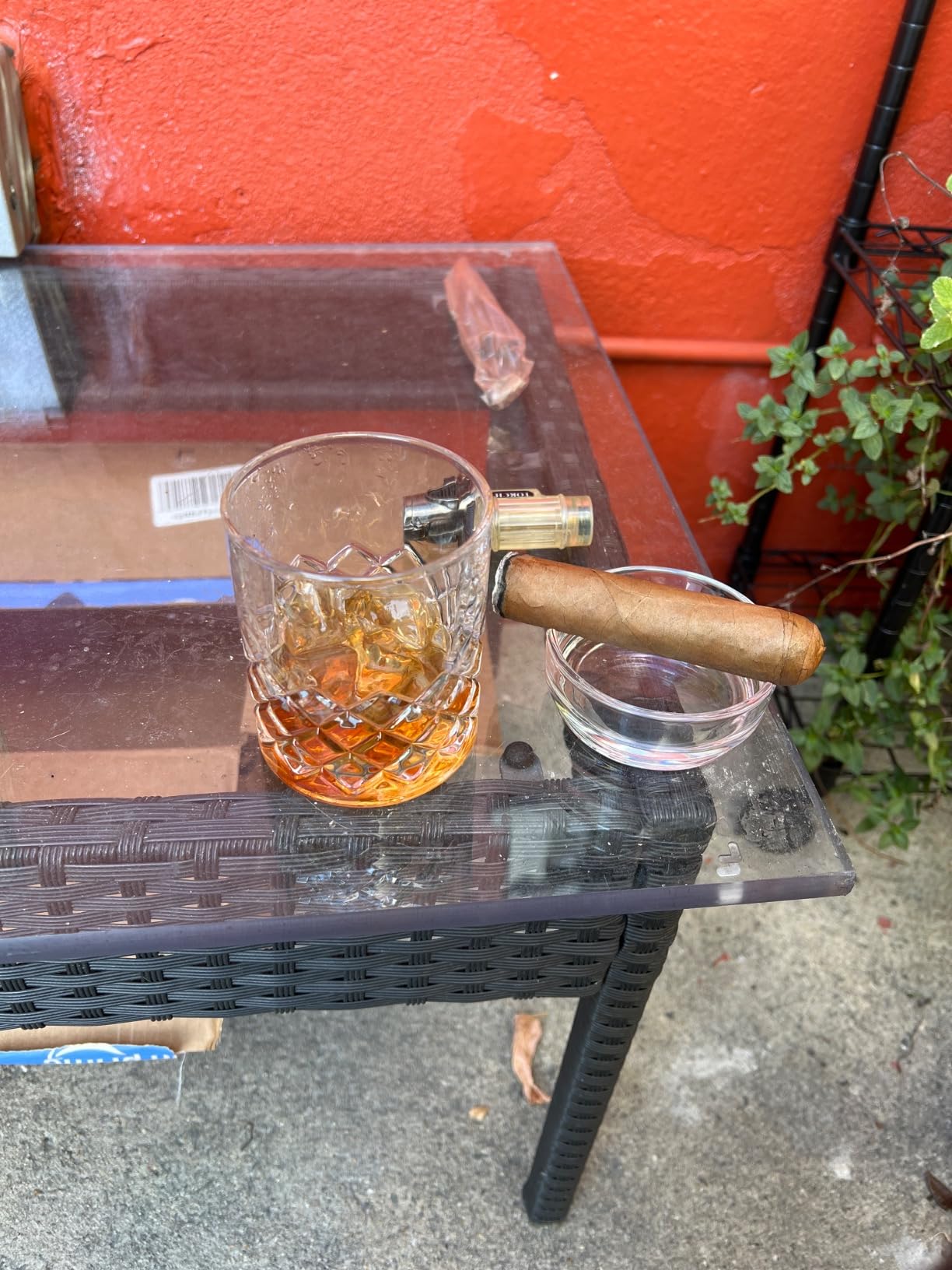 Godinger Cigar Whiskey Glass Set - Old Fashioned Whiskey Glass and Cigar Holder Bar Set customer photo 2