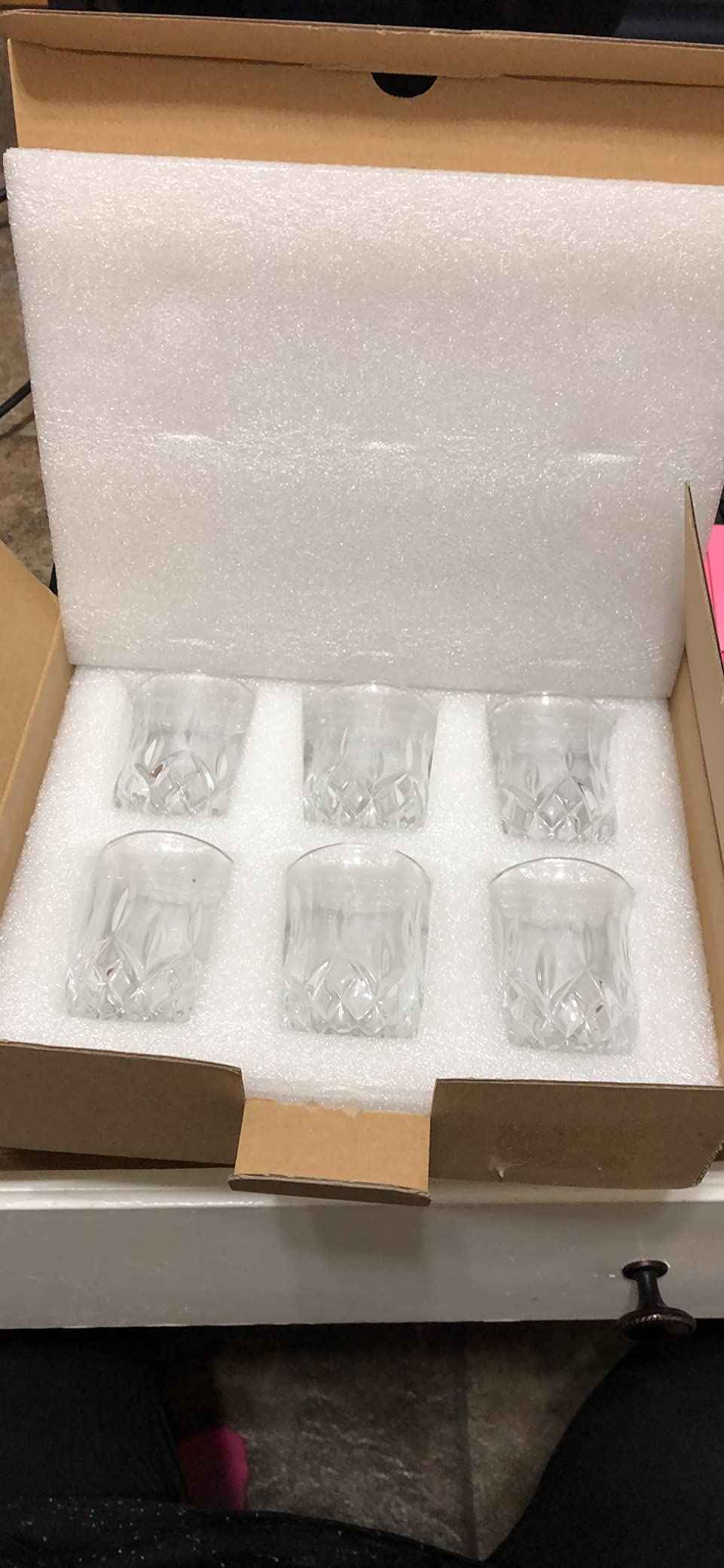 3021.01 Carved Patterns Shot Glasses, 1.7 OZ, Set of 6, Clear, JY001 customer photo 2