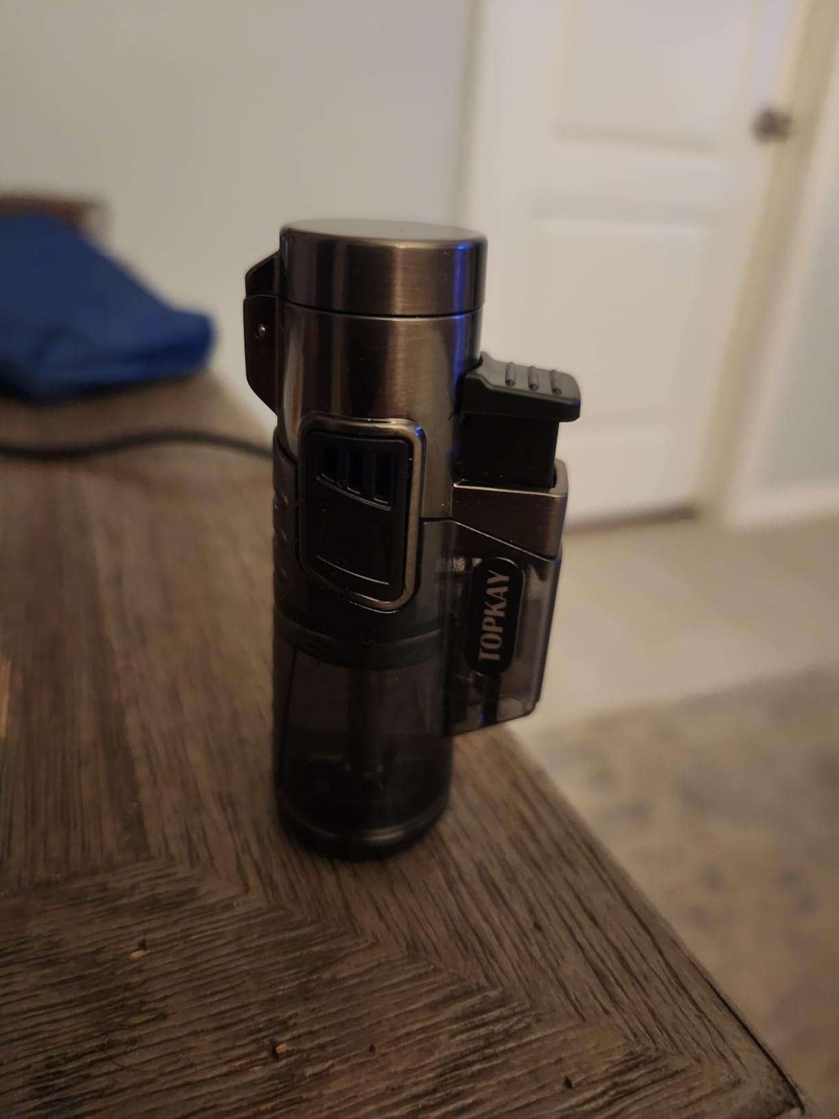 TOPKAY Cigar Lighters Triple Jet Flame Torch Lighters, Windproof Butane Refillable Torch Lighters with a Gift Box, 2 Packs (Butane Not Included) customer photo 1