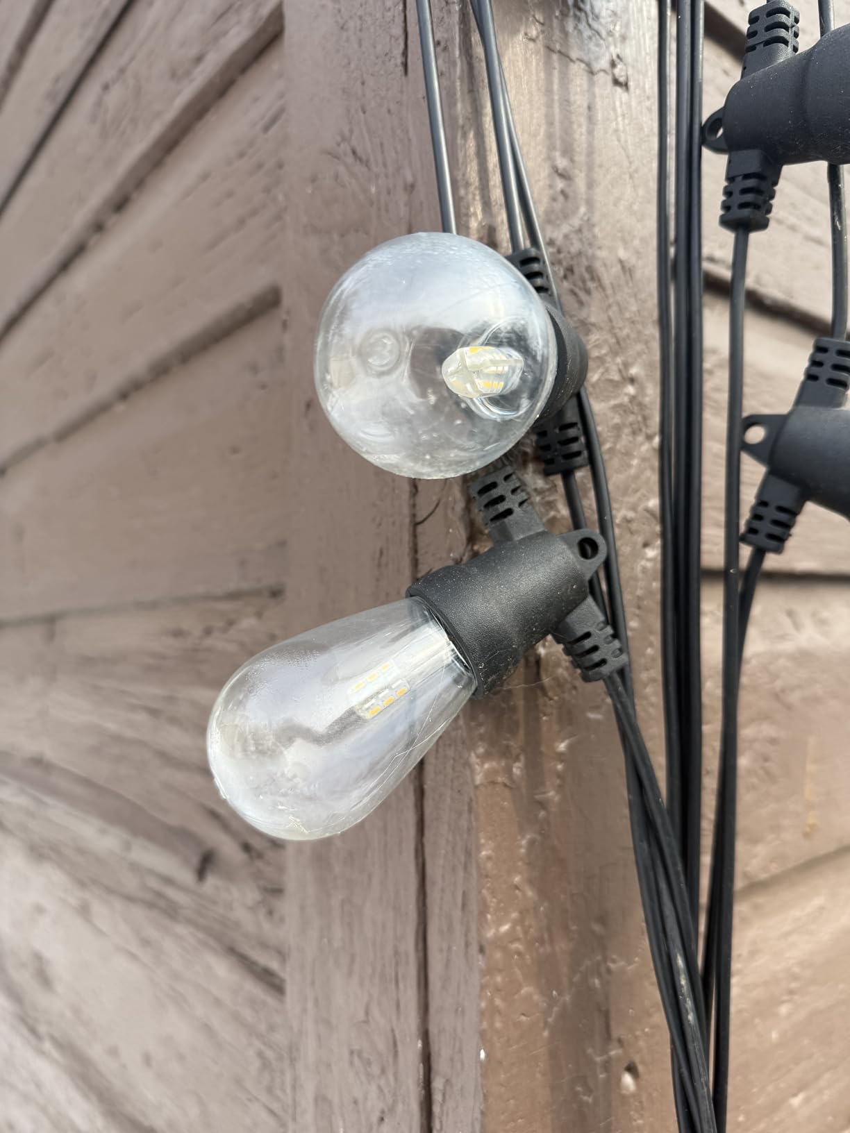 Brightech Ambience Pro Solar Powered Outdoor String Lights, 48 ft Commercial Grade Waterproof Patio Lights, 15 Edison Bulbs, Shatterproof LED String Lights for Outside, Porch - 1W Soft White customer photo 1