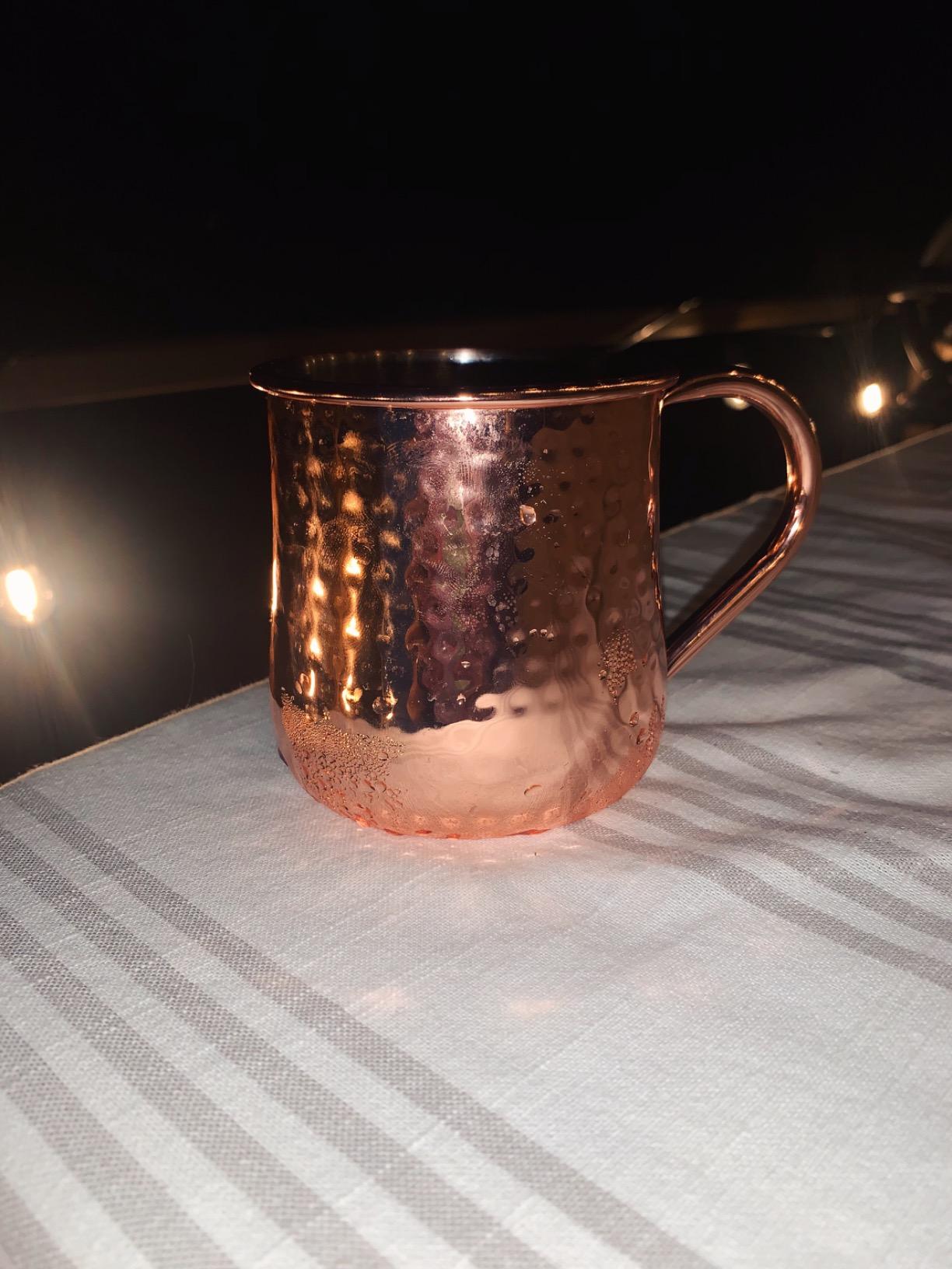 PG Copper/Rose Gold Plated Stainless Steel Moscow Mule Mug - Bar Gift Set 4 - Factory Direct (19.5 oz) - Authentic Modern Design - Dimple Finish Hollow Handle customer photo 1