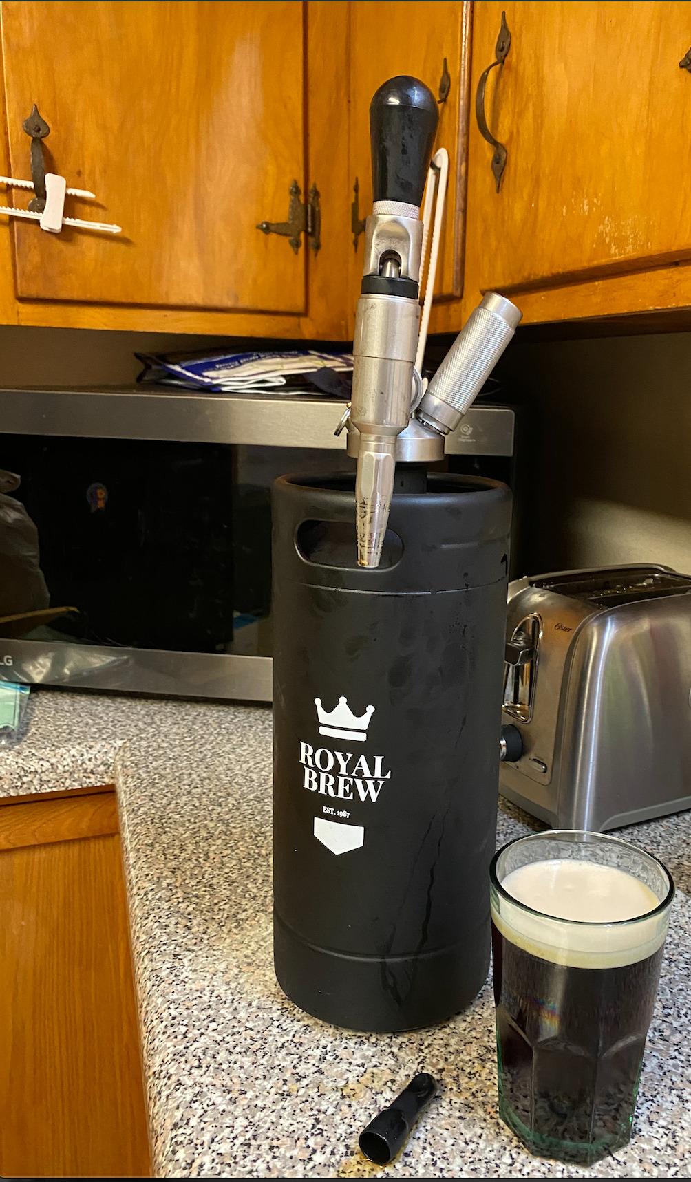 The Original Royal Brew Nitro Cold Brew Coffee Maker - 128 oz Extra Large Home Keg, Nitrogen Gas System Coffee Dispenser Kit customer photo 2