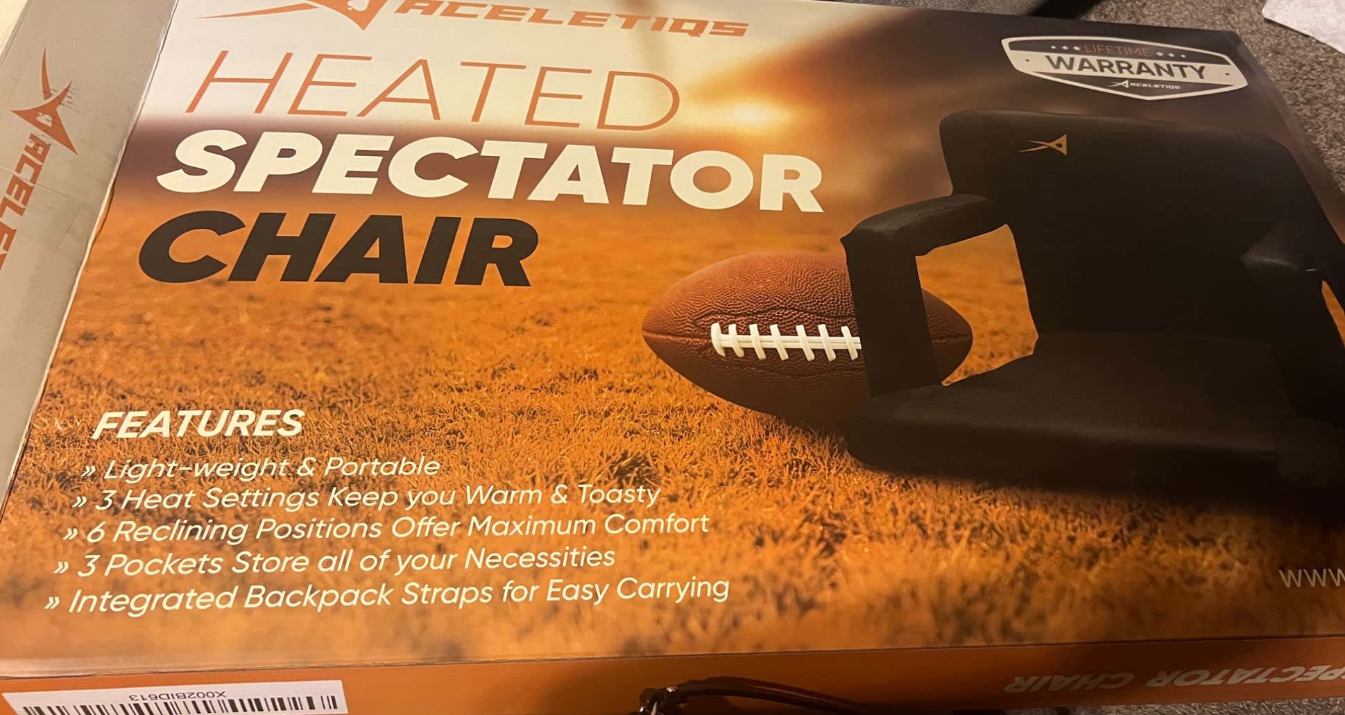 Heated Stadium Seats for Bleachers with Back Support - USB Battery Included - Upgraded 3 Levels of Heat - Foldable Chair - Cushioned, 4 Pockets for Snacks, Cup Holder - for Camping, Games & Sports customer photo 2