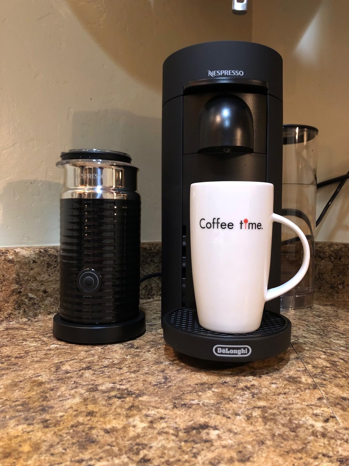 VertuoPlus Coffee and Espresso Machine by De'Longhi with Milk Frother, Ink Black customer photo 1