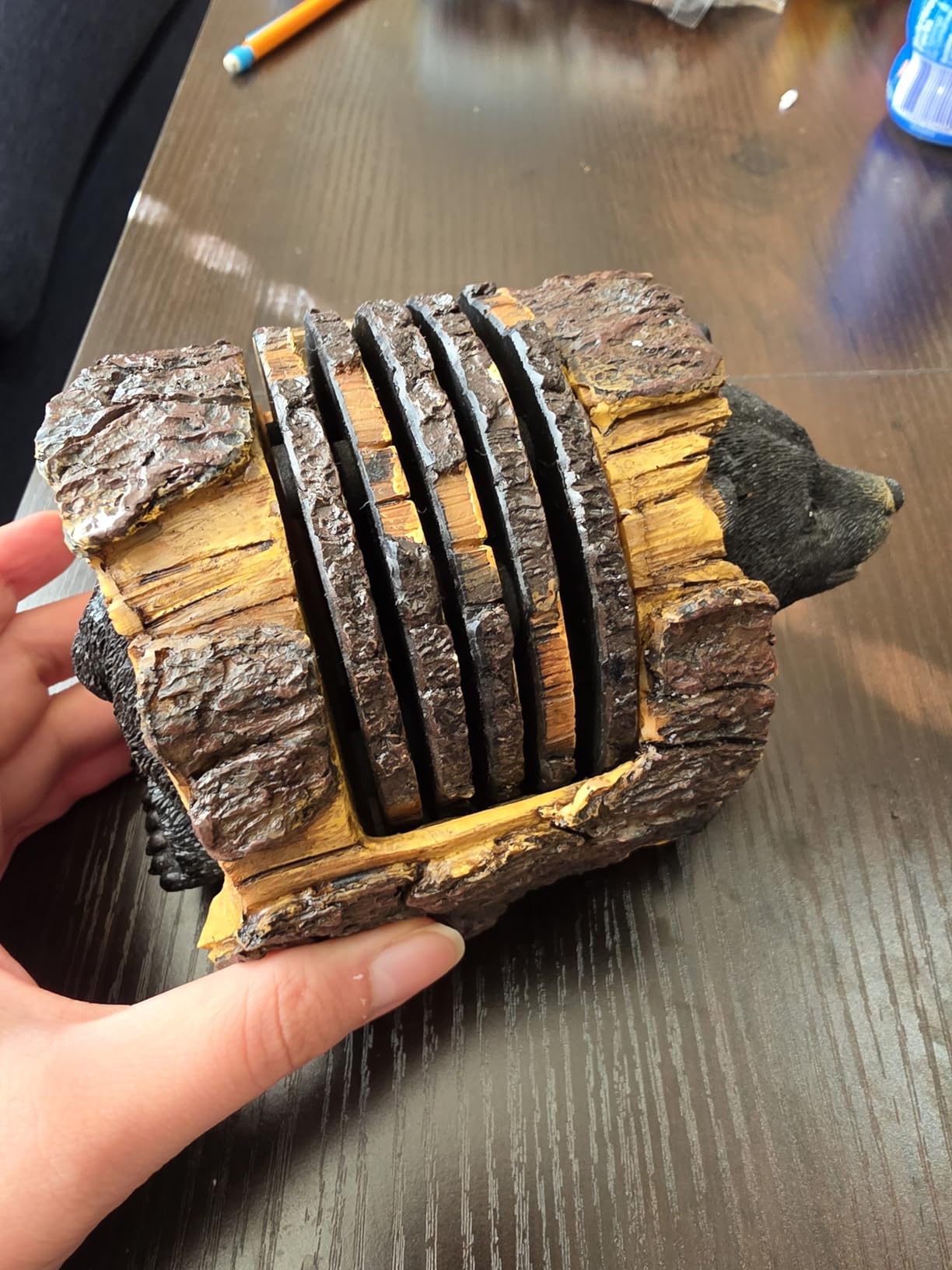 Pine Ridge Whiskey Bourbon Barrel Coaster Set - 5 Rustic Pieces for Bar Decorations for Home, Coasters for Men, Ideal Bar Coasters for Whiskey and Bourbon Drinkers, Man Cave Essentials customer photo 1