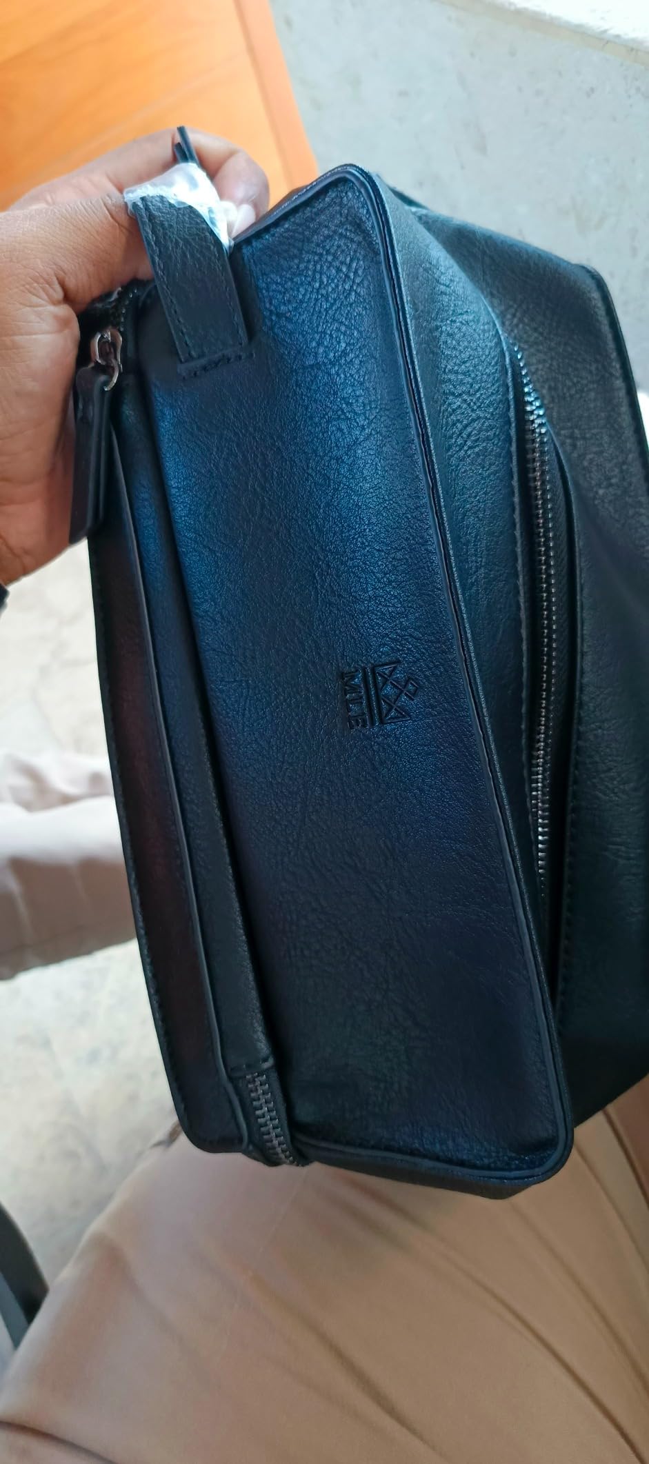 MAKE LIFE EXCLUSIVE Mens Leather Toiletry Bag - Travel Dopp Kit, Shaving Bag, Grooming & Hygiene Organizer, Leather Toiletry Bag for Men, Gift for Him customer photo 2
