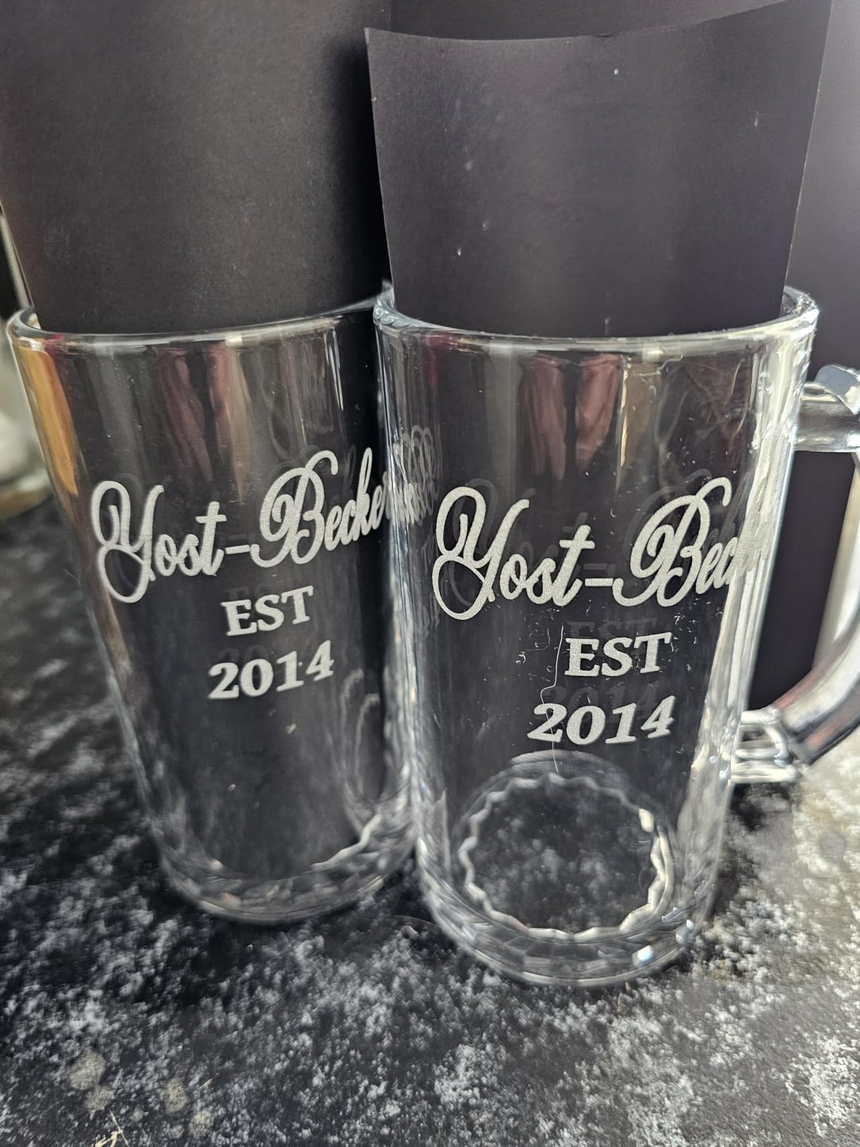 QAPPDA Beer Mugs Set, Glass Mugs With Handle 16oz, Large Beer Glasses For Freezer, Water Cups for Cold Beverages, 500ml Beer Drinking Glasses, Traditional Stein customer photo 1