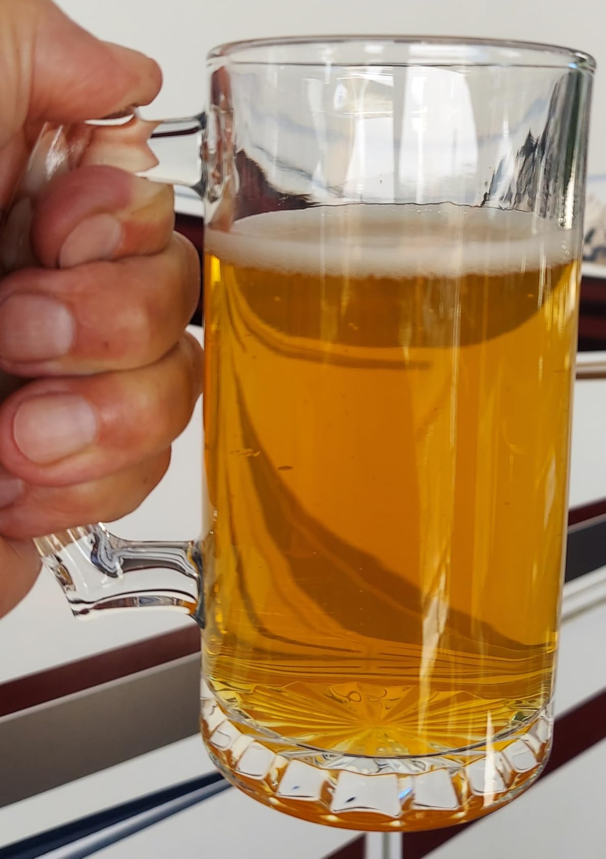 QAPPDA Beer Mugs Set, Glass Mugs With Handle 16oz, Large Beer Glasses For Freezer, Water Cups for Cold Beverages, 500ml Beer Drinking Glasses, Traditional Stein customer photo 2