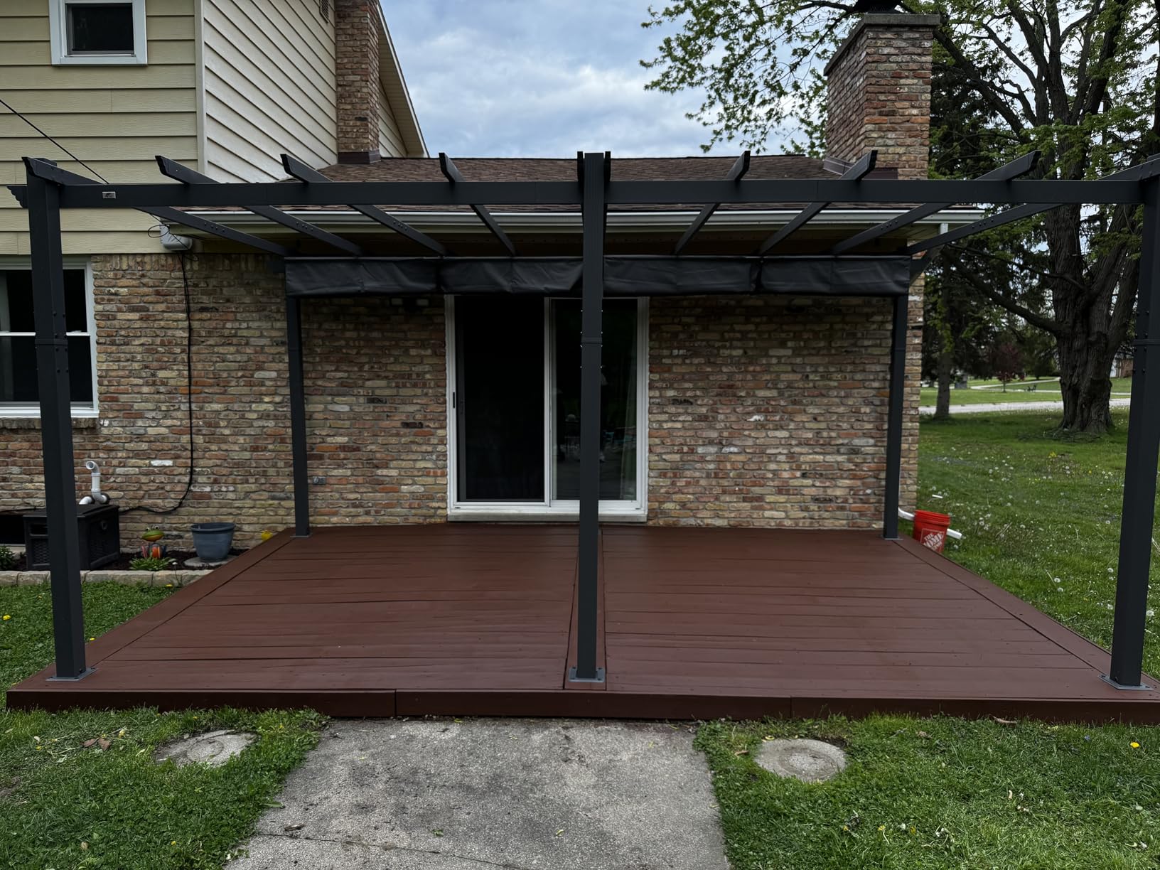 PURPLE LEAF 10' X 13' Outdoor Retractable Pergola with Sun Shade Canopy Patio Metal Shelter for Garden Porch Beach Pavilion Grill Gazebo Modern Yard Grape Trellis Pergola, Beige customer photo 1