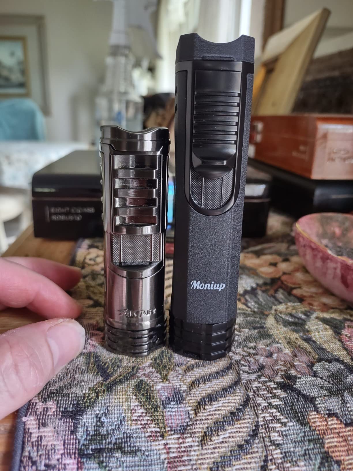 XIKAR Tactical Single-Jet Lighter, Gunmetal and Black - Powerful Flame, Rugged Design with Rest Feature, Pocket Clip, EZ-View Fuel Window, and Adjustable Flame Height - Ideal for Outdoor Use customer photo 2