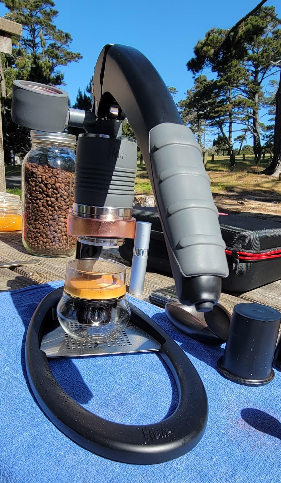 Flair UPDATED 49 PRO (Black) - All manual 49mm lever espresso maker with handled portafilter, pressure gauge and no plastics in brew path customer photo 1