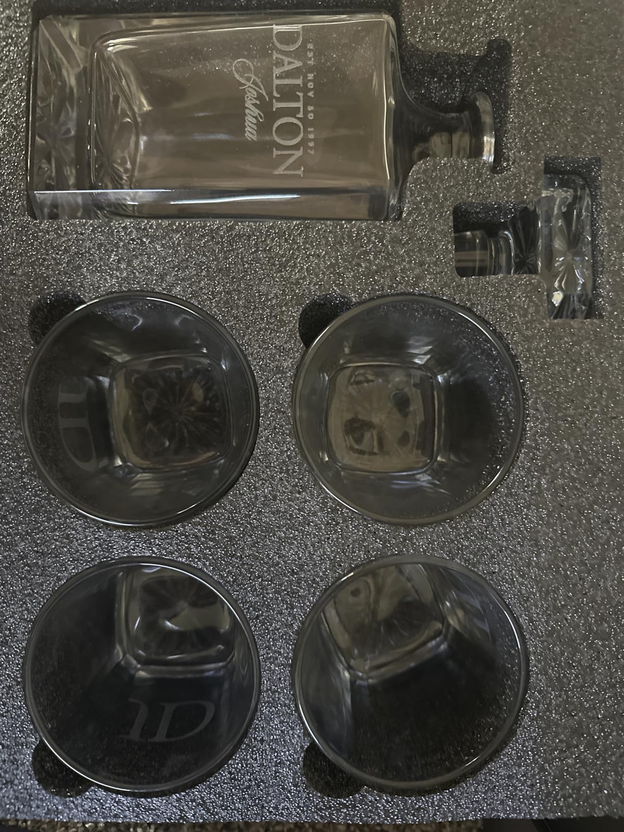 Personalized 5 pc Whiskey Decanter Set - 9 Design Options - Limited Edition, Custom Liquor Decanter | 25 Oz, 750ml Liquor Decanter w/ 4pcs Whiskey Glass Set customer photo 2
