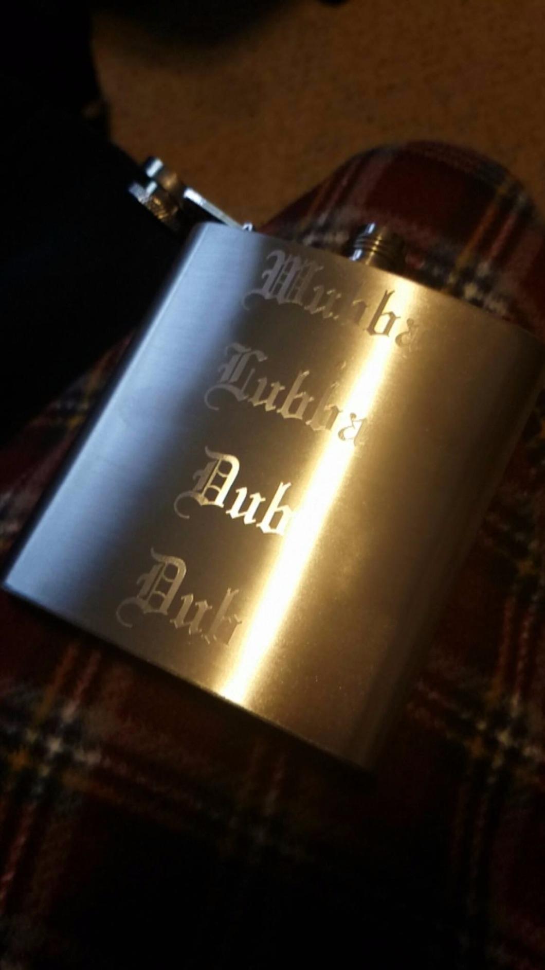 Custom Engraving Top Shelf Stainless Steel Flasks 4oz | Screw-On Leak Proof Cap | Personalized Groom Wedding Favors | Liquor Flask Gifts for Men - Pack of 1 customer photo 1