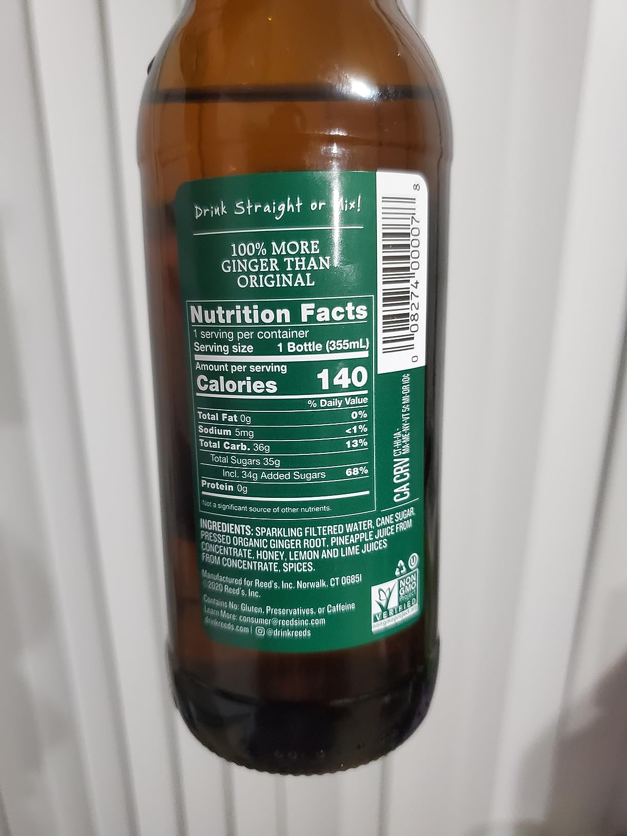 Reed's Extra Ginger Beer, Pack of 4 (12 fl oz Cans) - Non-Alcoholic Jamaican Real Sugar Brew Made w/ Fresh Organic Ginger Root - Ideal for Moscow Mule, Cocktails & Mocktails customer photo 2