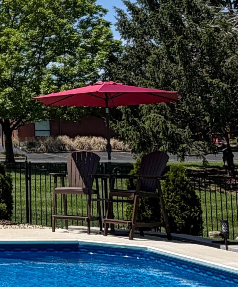 Best Choice Products 7.5ft Heavy-Duty Round Outdoor Market Table Patio Umbrella w/Steel Pole, Push Button Tilt, Easy Crank Lift - Navy Blue customer photo 1