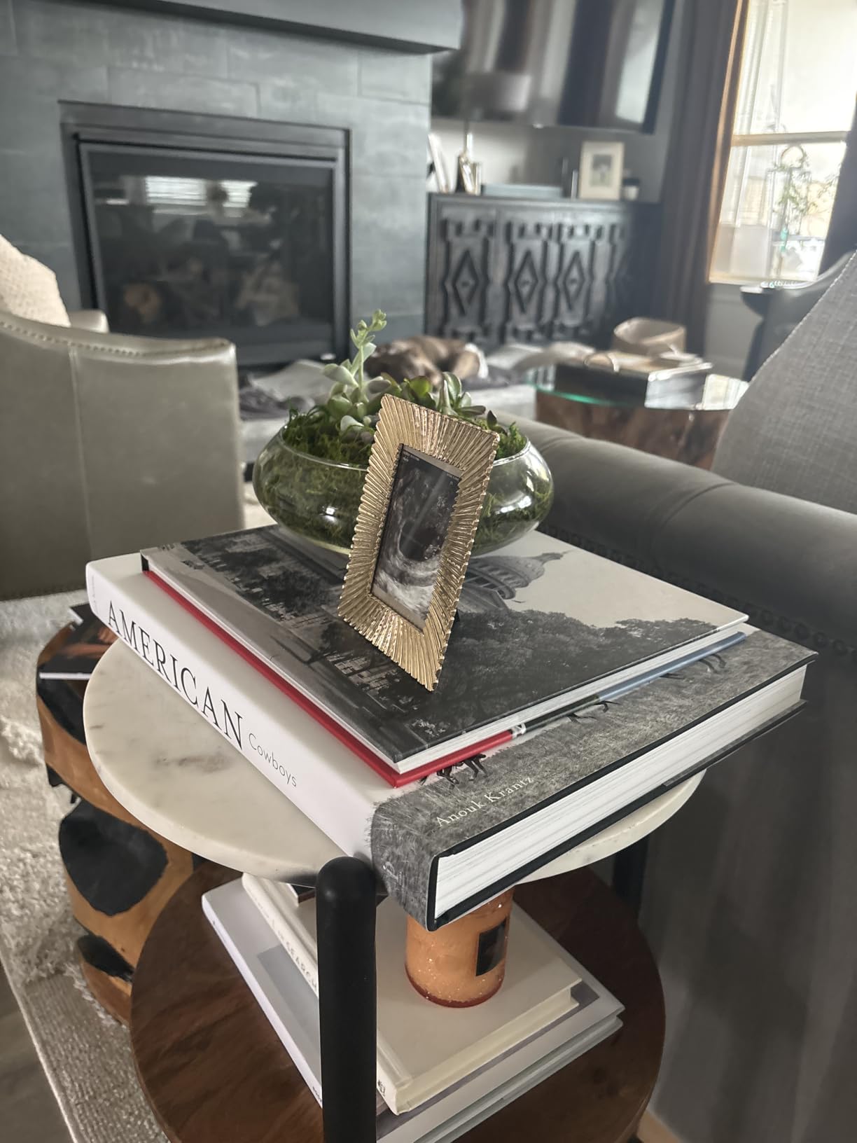 Classic Gold 1920s Mini Frame Set/Set of 3/2.5x2.5 & 2.5x3.5 In | For Tabletop Display | Perfect for Home Decor, Wedding, Graduation, Or Milestone Photos customer photo 1