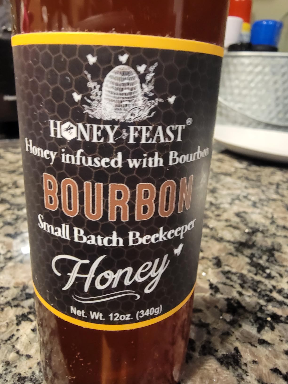 HONEY FEAST Bourbon-Infused Sweetener 12 oz | Artisanal Small-Batch Raw Blend | Ideal for Bourbon Enthusiasts & Gourmets customer photo 1