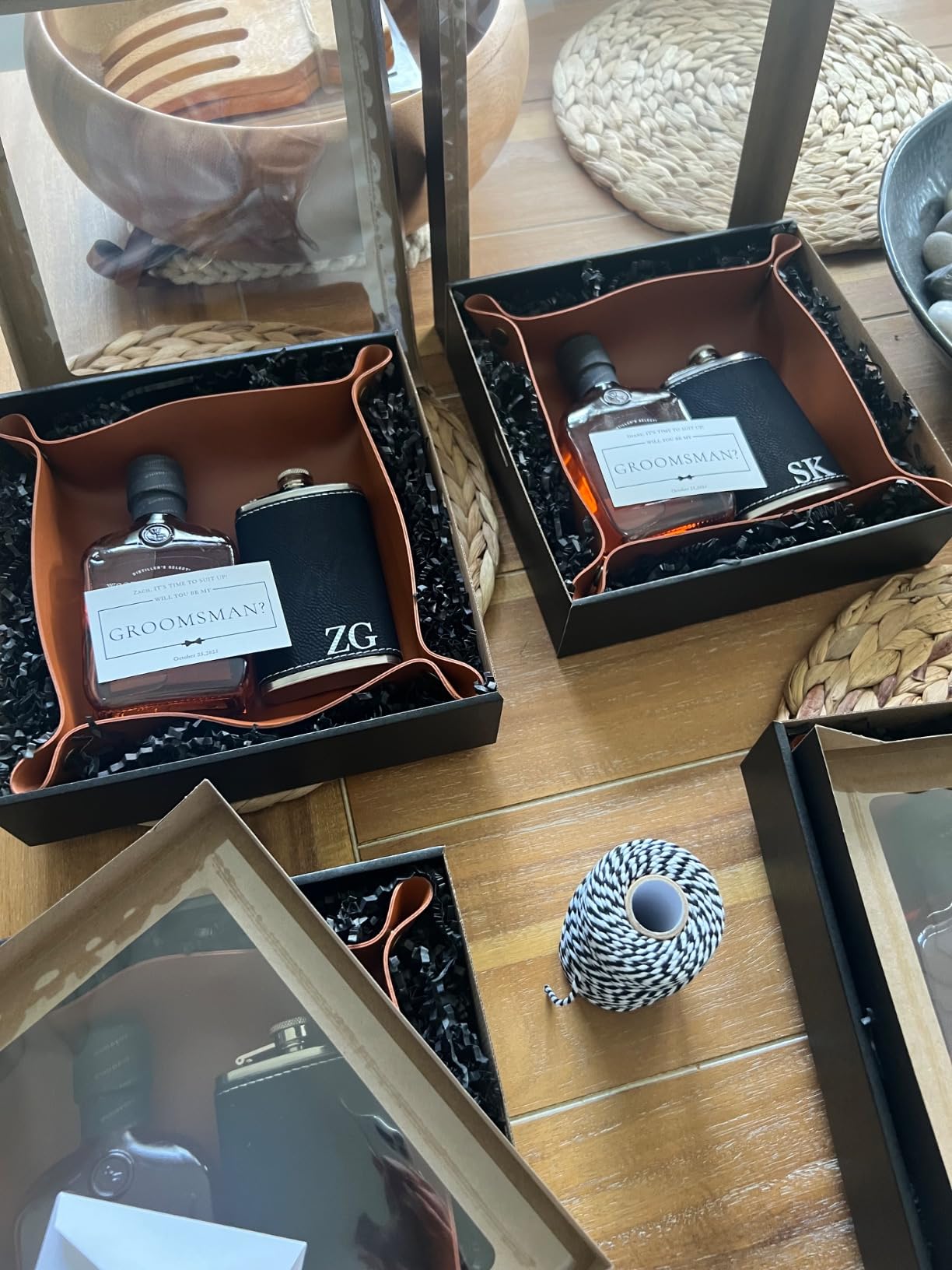 Groomsmen Gifts Set of 6, Personalized Hip Flasks, Groomsmen Proposal, 6 Oz Engraved Leatherette Flasks for Men, Best Man Gifts for Wedding, Groomsmen Gifts for Wedding - Chestnut #3 customer photo 1