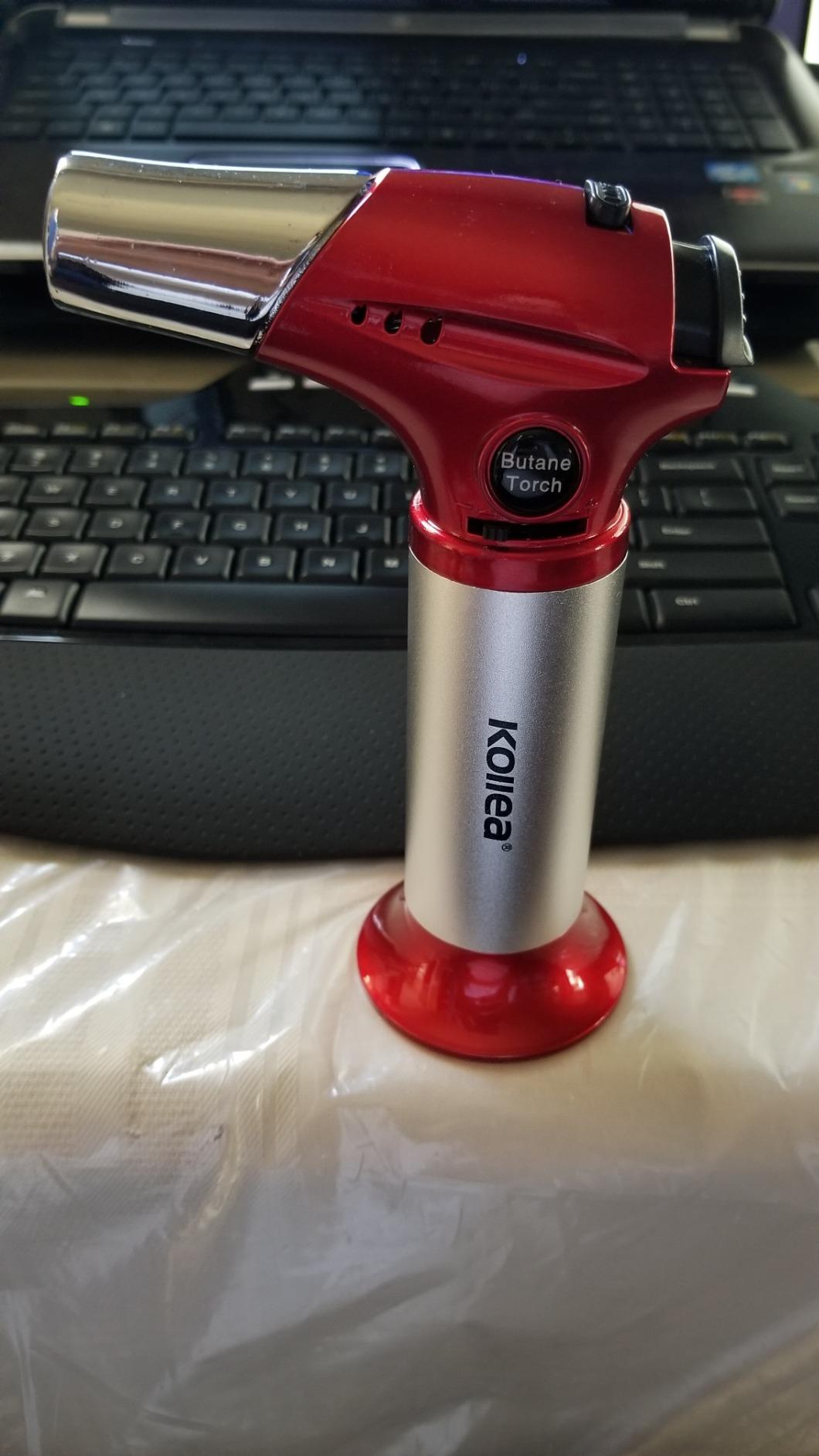 Kollea Butane Torch Lighter, Mini Kitchen Cooking Torch Lighter with Fuel Gauge & Continuous Flame Lock & Nozzle, Culinary Blow Creme Brulee Torch for Baking Food Desserts (Butane Gas Not Included) customer photo 2