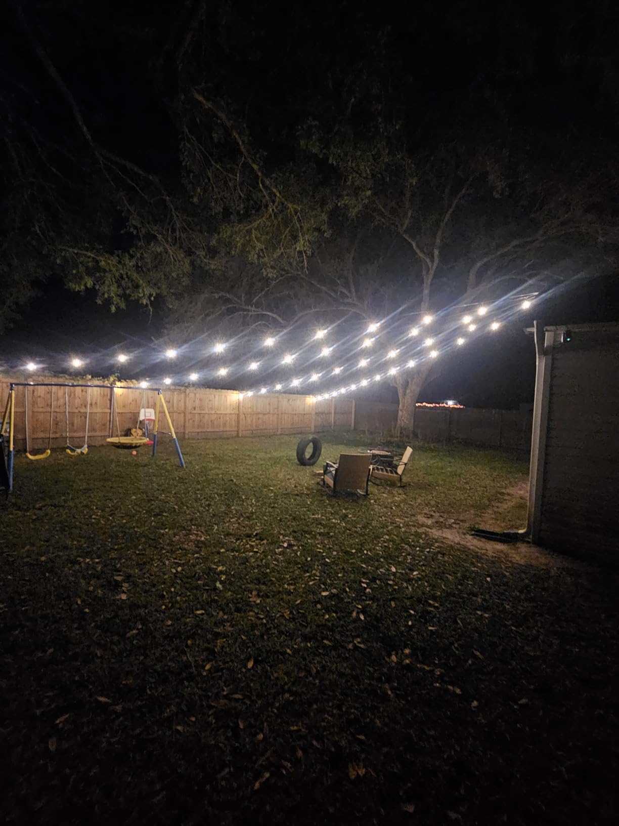 Svater 48 FT Outdoor String Lights 2W, Commercial Grade Patio Light with 15 pc Edison Shatterproof Bulbs, IP65 Waterproof LED Hanging Lighting for Bistro Cafe Market Outside Backyard, Warm White 2700K customer photo 1