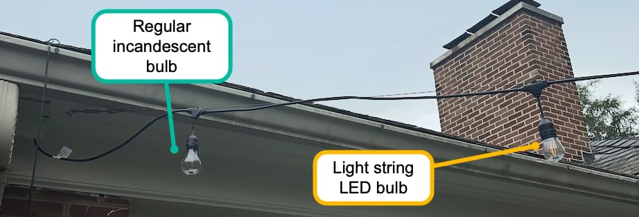 Svater 48 FT Outdoor String Lights 2W, Commercial Grade Patio Light with 15 pc Edison Shatterproof Bulbs, IP65 Waterproof LED Hanging Lighting for Bistro Cafe Market Outside Backyard, Warm White 2700K customer photo 2