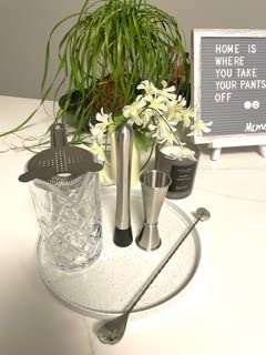 LIGHTEN LIFE Cocktail Mixing Glass Set, Bar Mixing Set with 20oz Crystal Thick Bottom Glass, Spoon, Jigger, Strainer and Muddler, 5 Pieces Cocktail Mixing Glass Kits Perfect for Amateurs and Bartenders customer photo 1