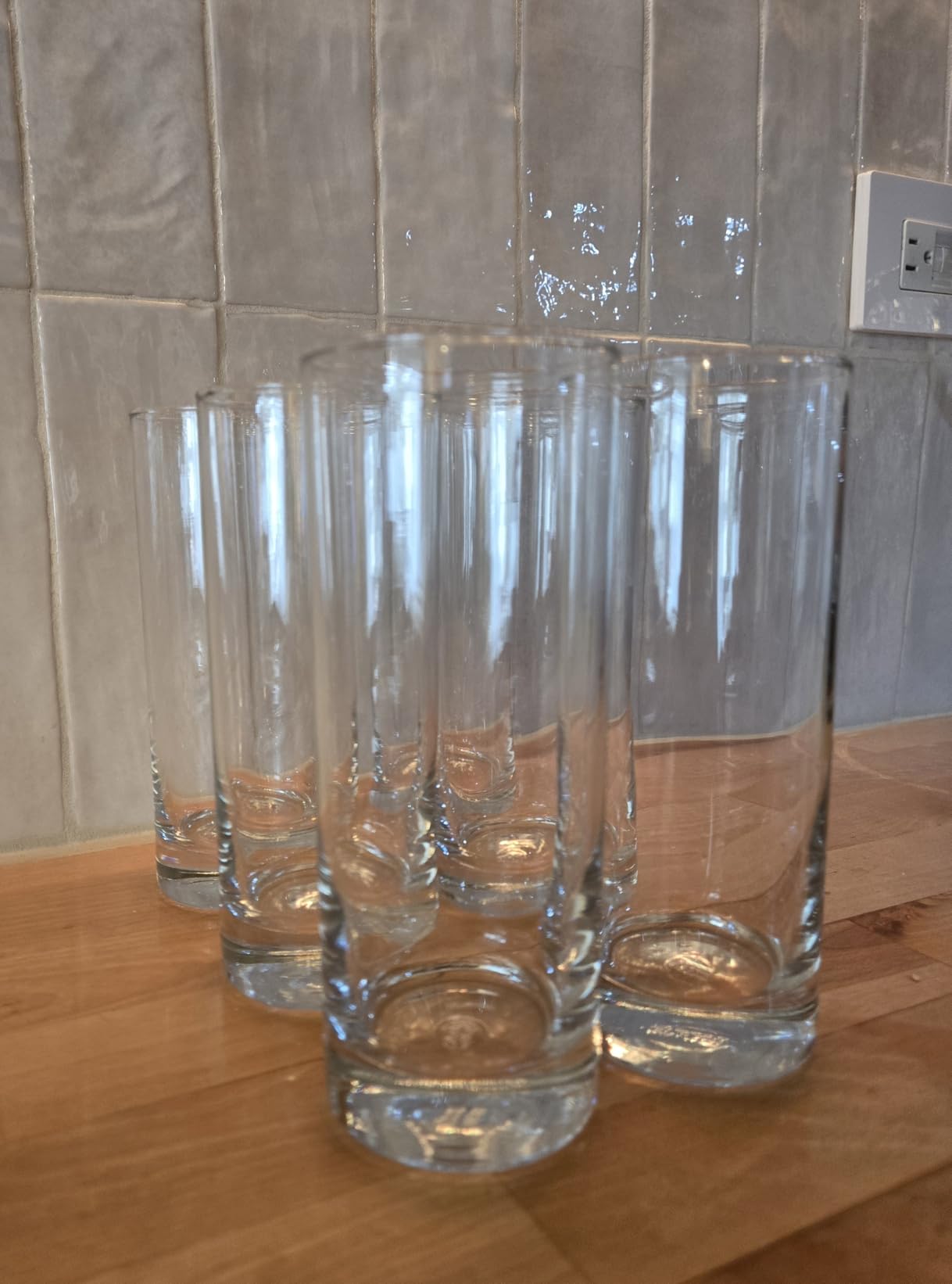 LEMONSODA Premium Highball Glass Set | Tom Collins Glasses 12oz Set of 6 | Lead-Free Glass with Heavy Base | Dishwasher Safe Cocktail Glasses for Mojito Whiskey Iced Tea | Modern Durable Bar Glassware customer photo 1