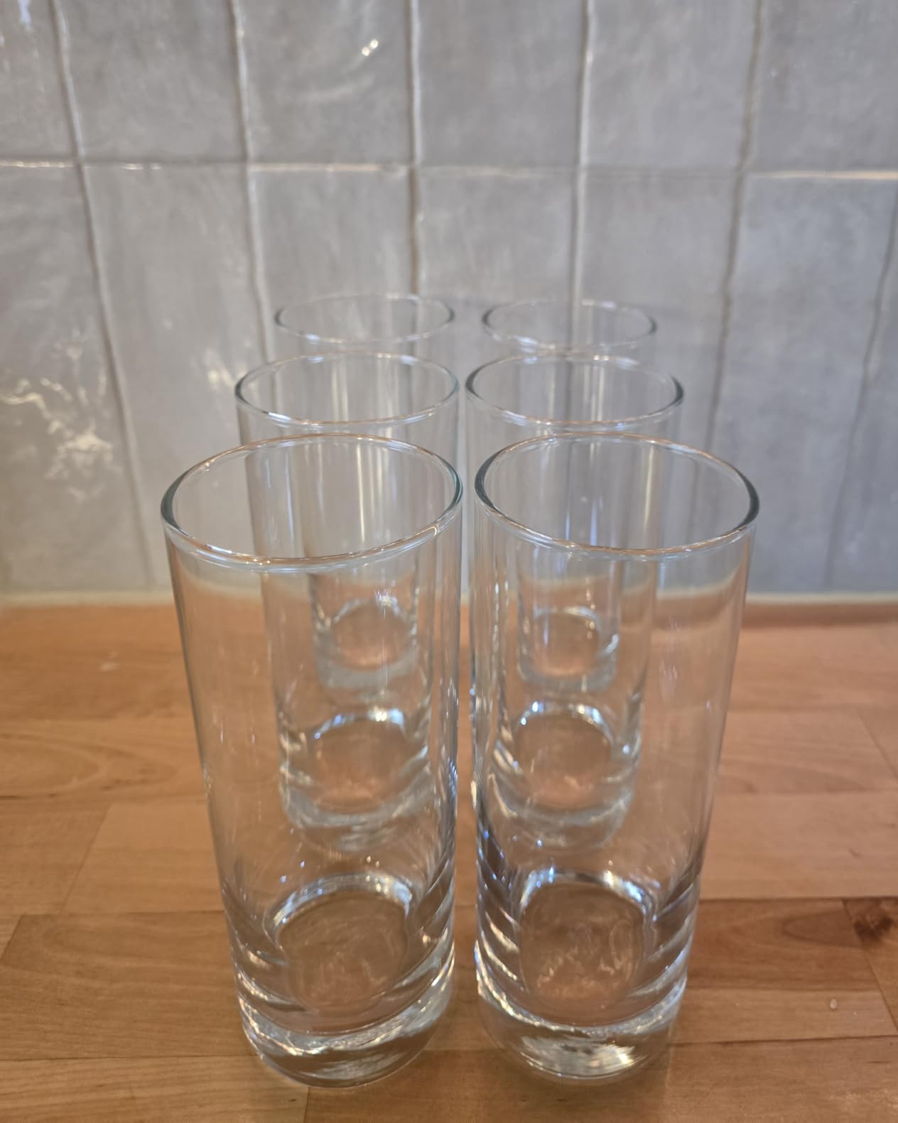 LEMONSODA Premium Highball Glass Set | Tom Collins Glasses 12oz Set of 6 | Lead-Free Glass with Heavy Base | Dishwasher Safe Cocktail Glasses for Mojito Whiskey Iced Tea | Modern Durable Bar Glassware customer photo 2