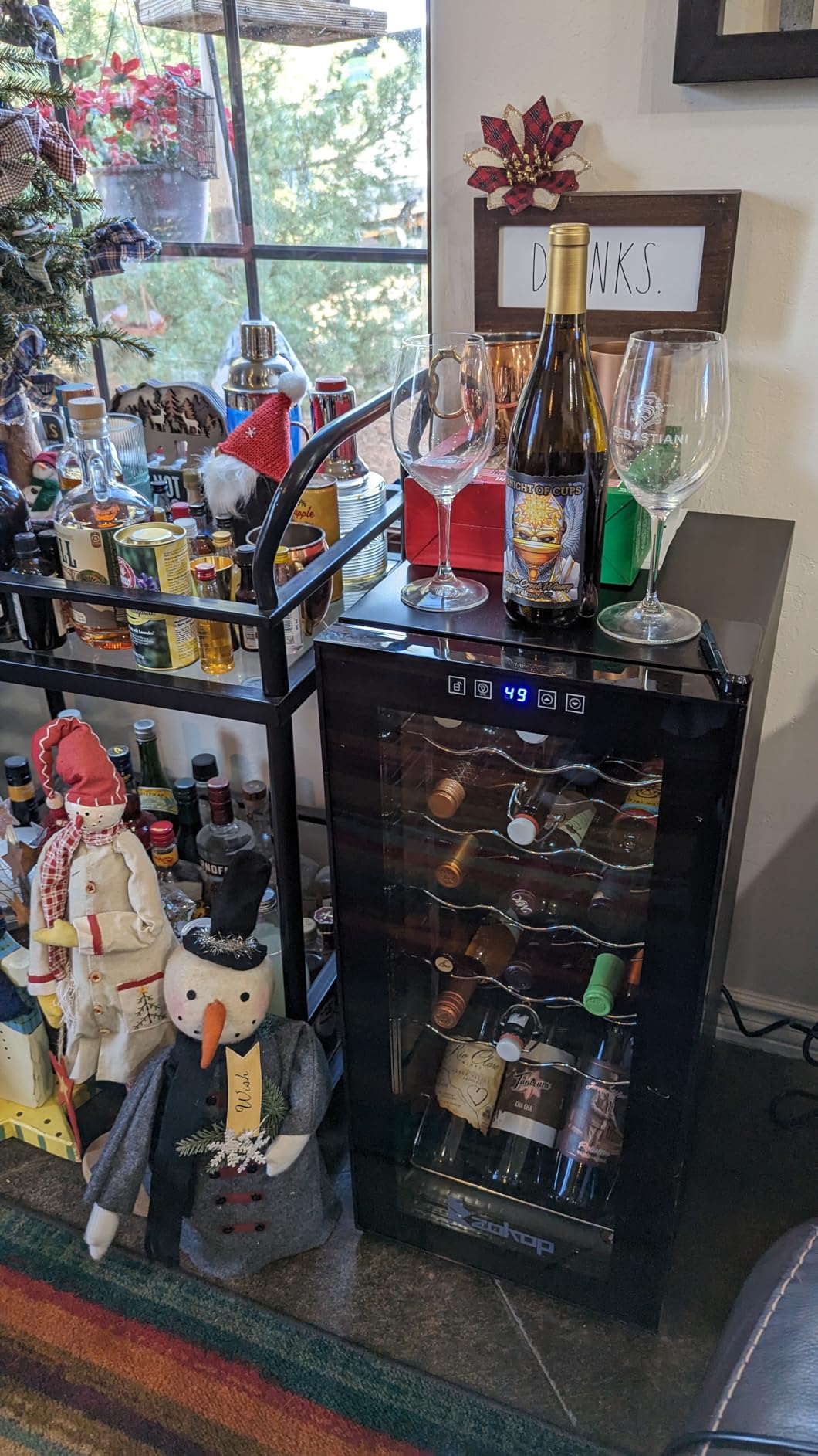 ROVSUN 18 Bottle Wine Fridge, Freestanding Compressor Wine Cooler Refrigerator, Beverage Wine Chiller with Digital Temperature Control & Double-layer Glass Door for Red White Wine, Champagne, Beer customer photo 1