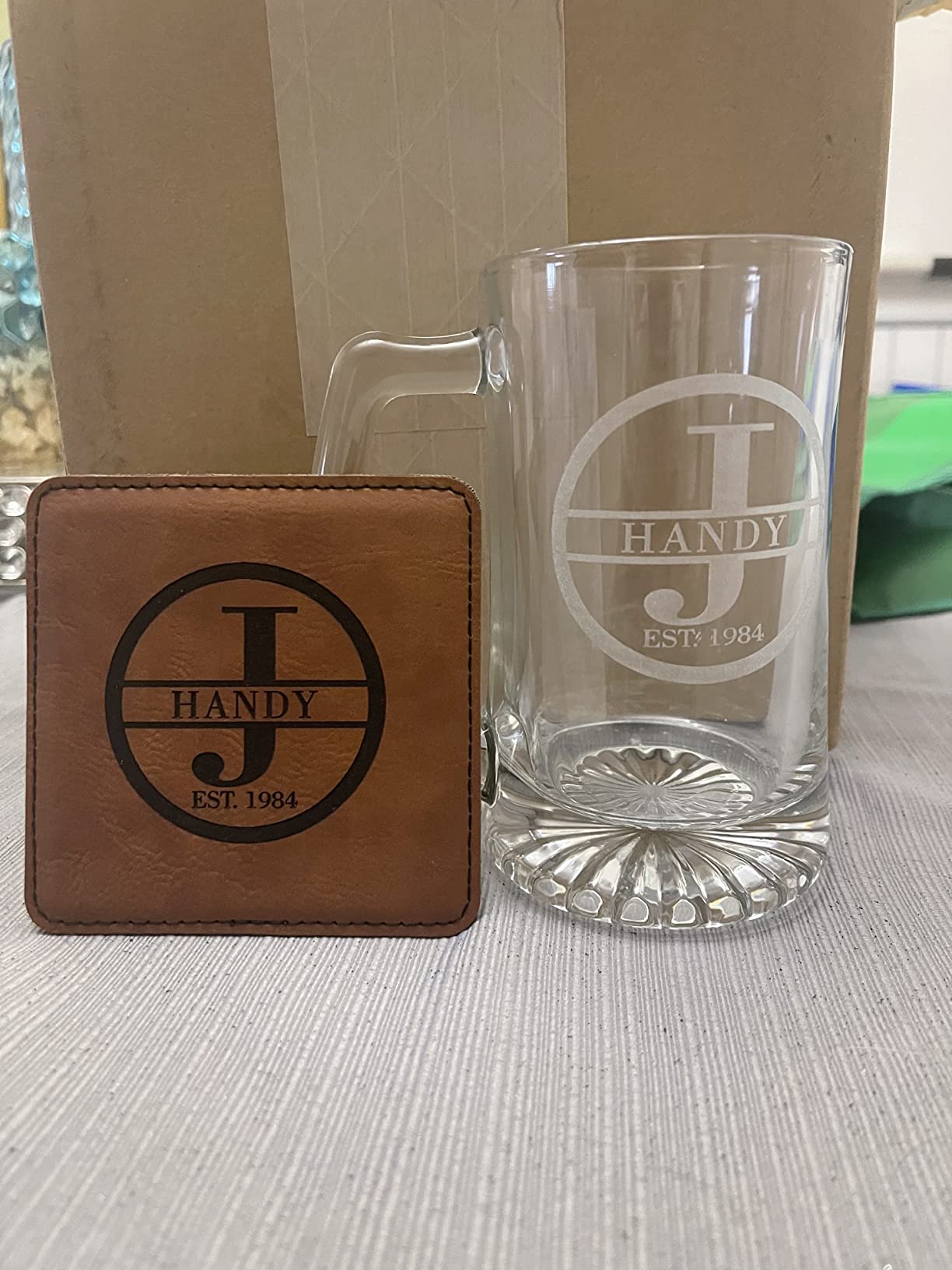 Custom Gifts for Men - Etched Beer Mugs Personalized Man Cave Bar Gifts for Husband, Boyfriend, Dad - Valentine's, Housewarming, Anniversary customer photo 1