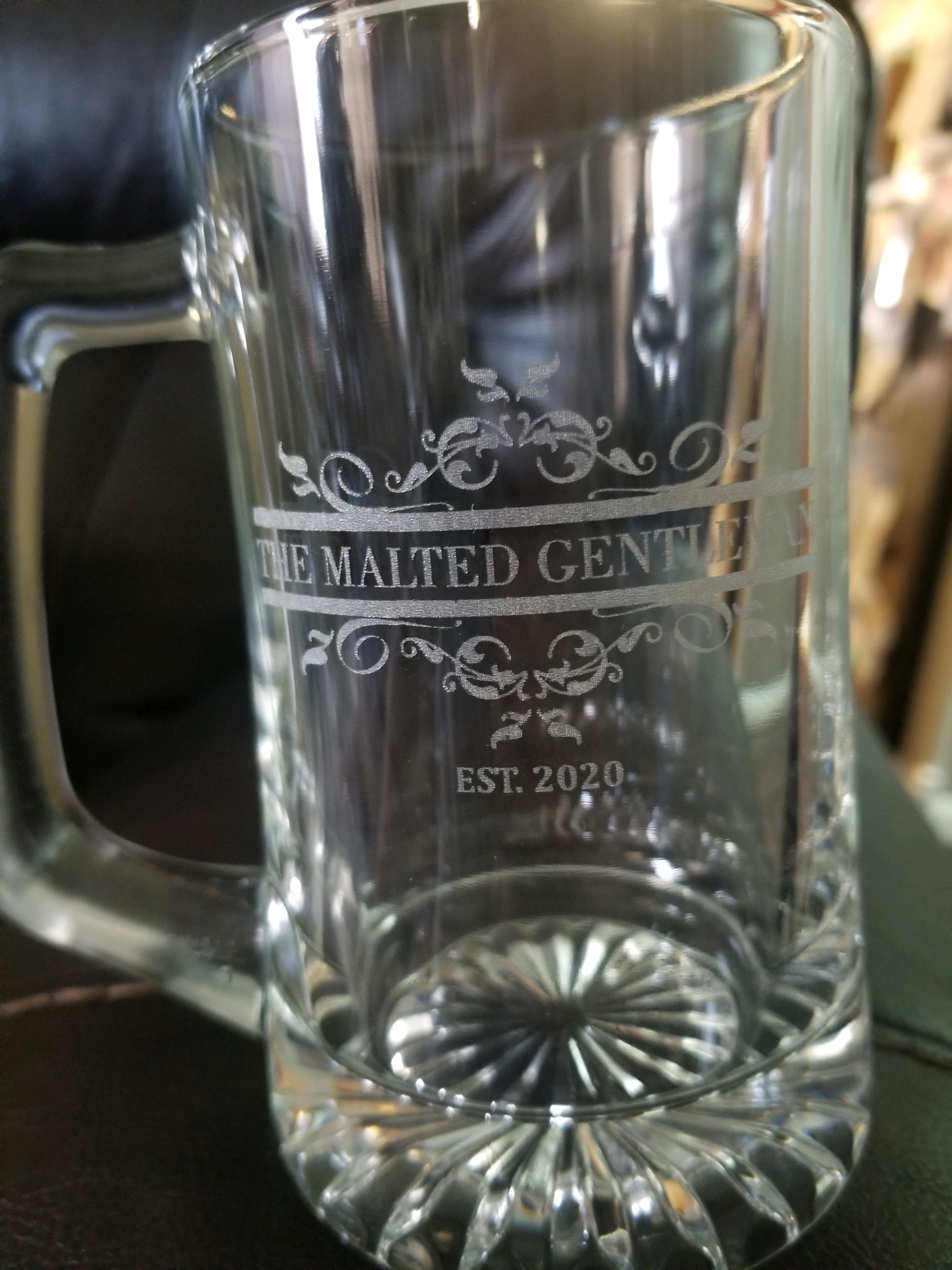 Custom Gifts for Men - Etched Beer Mugs Personalized Man Cave Bar Gifts for Husband, Boyfriend, Dad - Valentine's, Housewarming, Anniversary customer photo 2