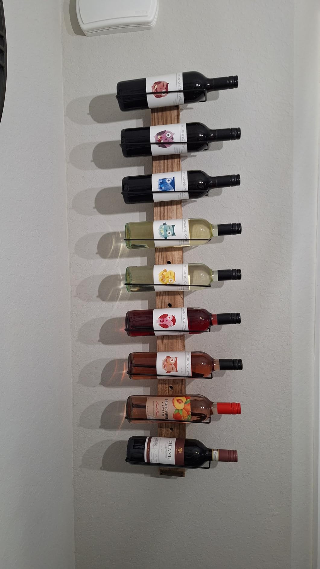 J JACKCUBE DESIGN Wall Mount Wine Rack Organizer for 9 Bottles, Elegant and Simple Rustic Wood Wine Storage Display Holder for Kitchen and Home Decor- MK699A customer photo 2